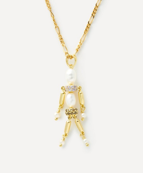 Anna + Nina - 14ct Gold-Plated Rocket Man Pendant Necklace