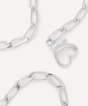 Anna + Nina - Silver-Plated Locked Love Chain Necklace image number 1