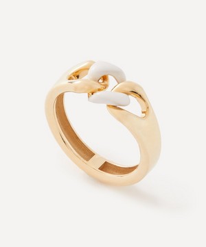 Liberty - 9ct Gold Boundless White Enamel Ring image number 0