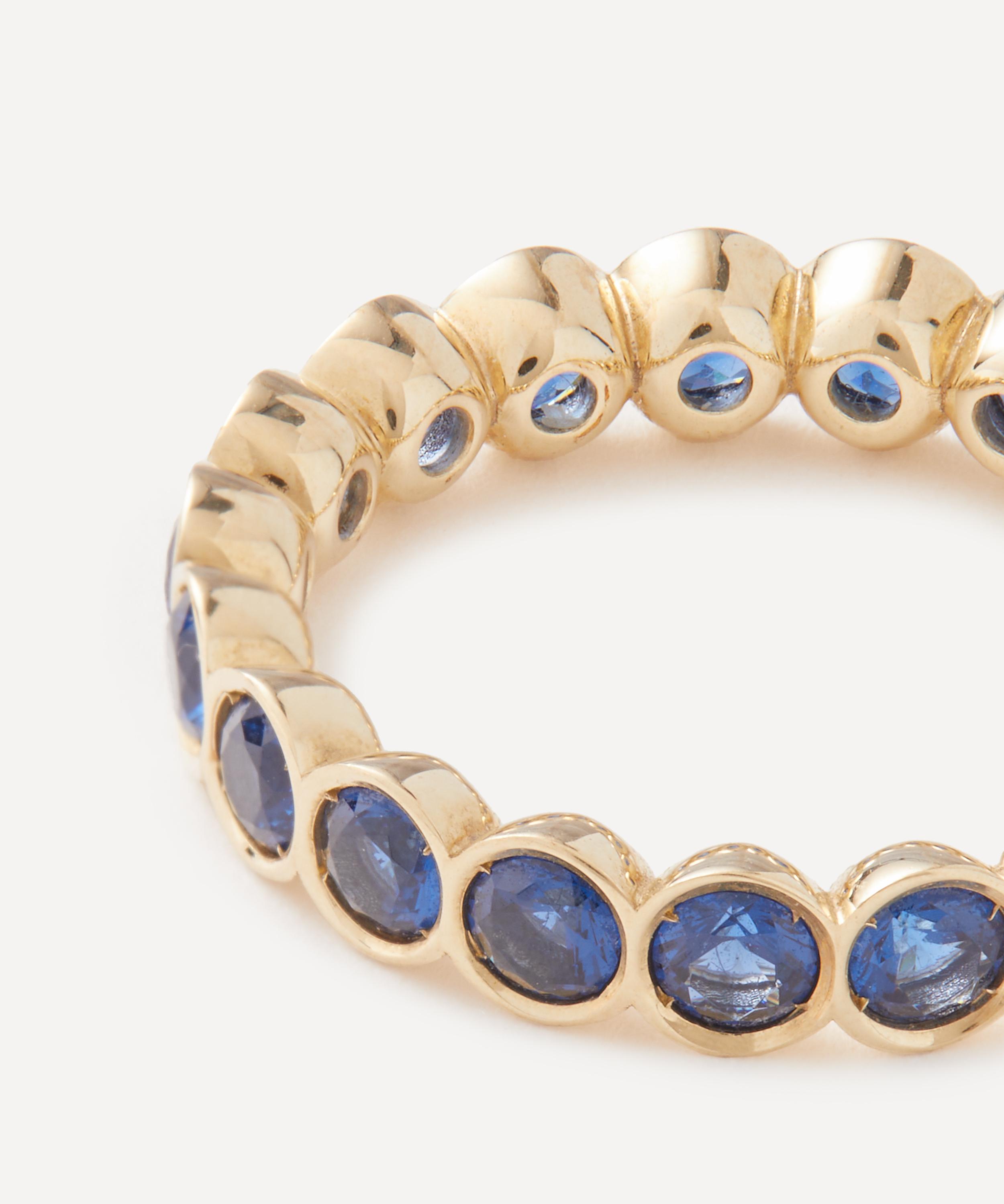 Liberty - 9ct Gold Riviere Blue Sapphire Ring image number 2