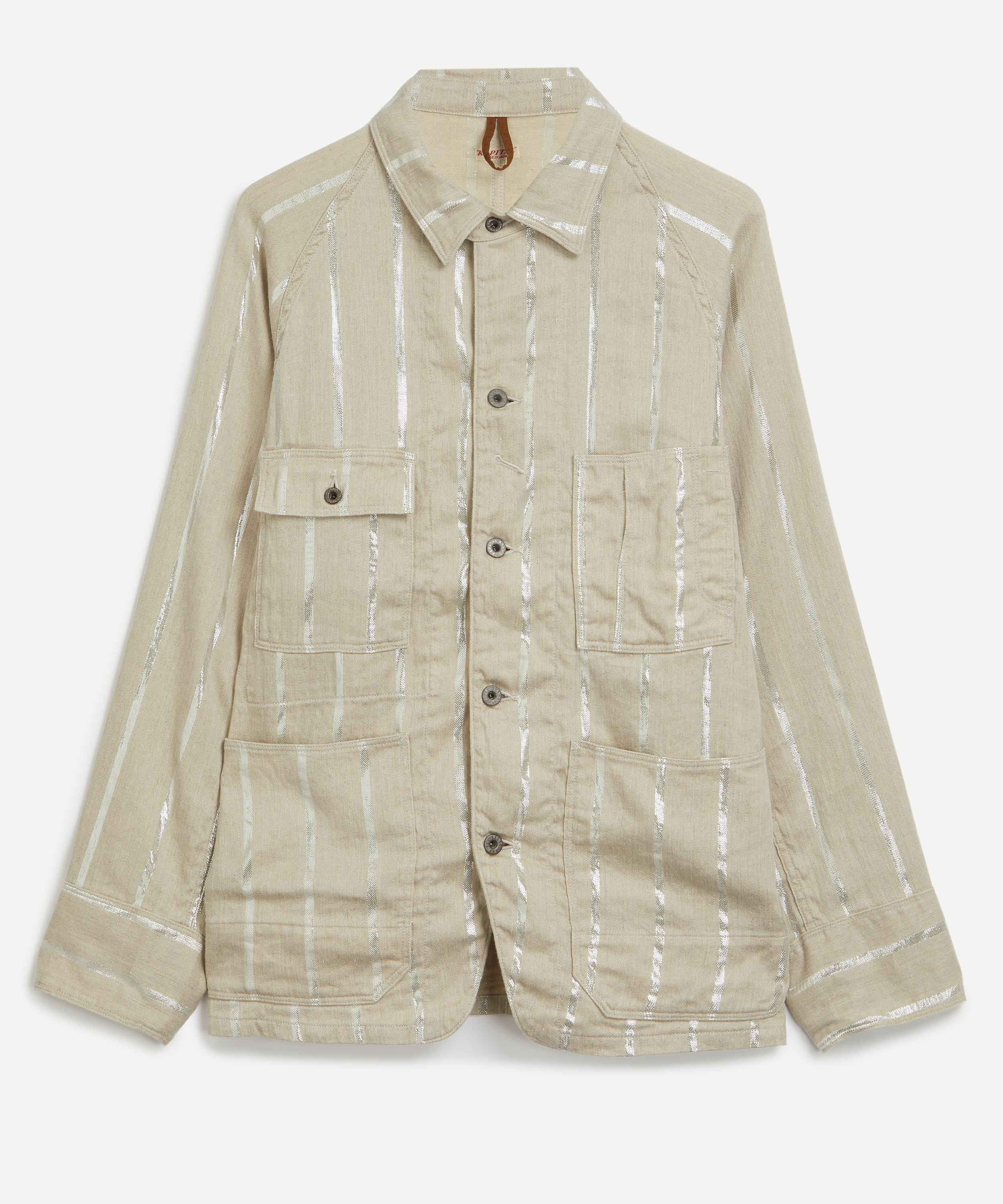 Kapital - Linen Glitter Phillies Stripe CACTUS Coverall Overshirt image number 0