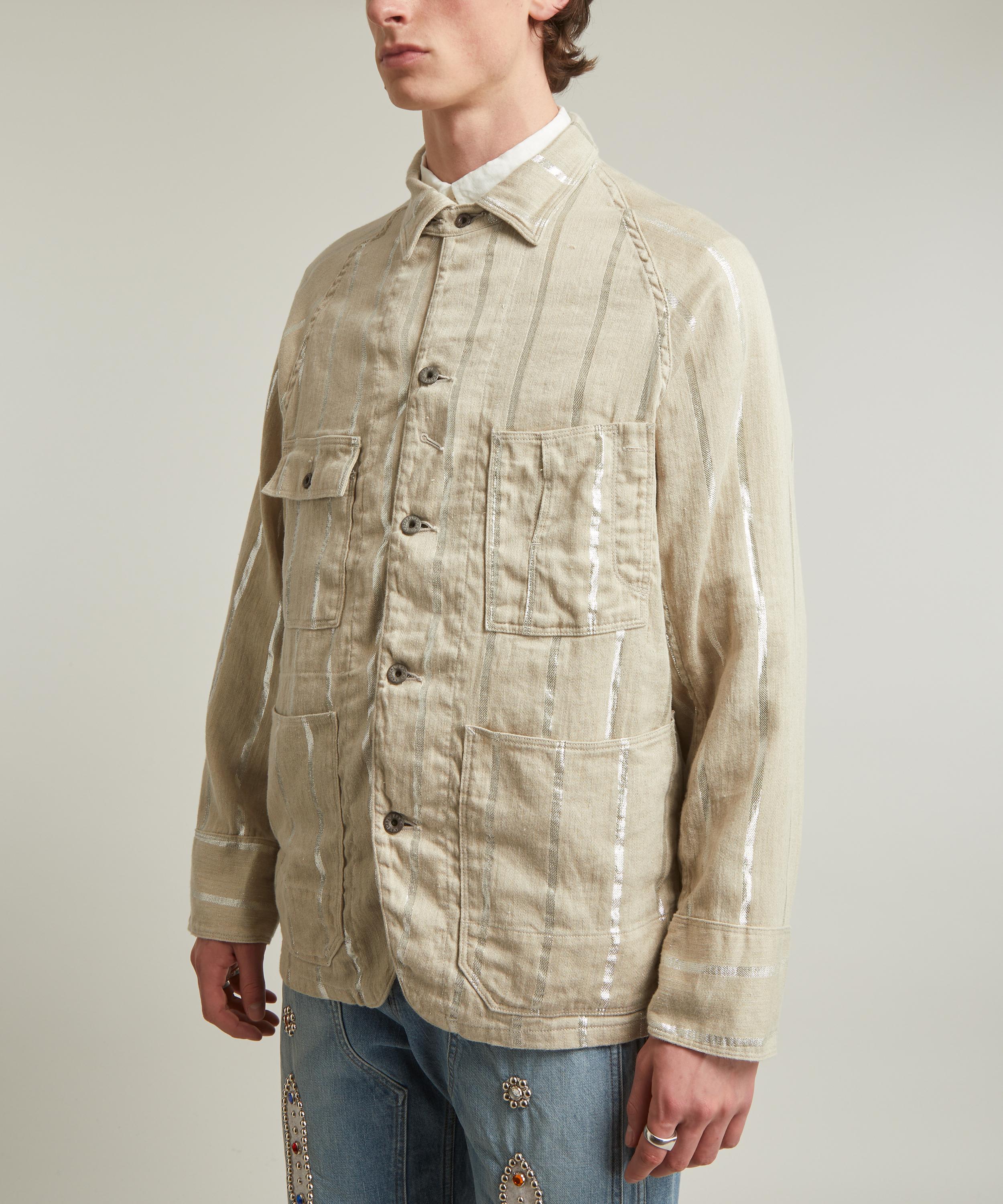 Kapital - Linen Glitter Phillies Stripe CACTUS Coverall Overshirt image number 2