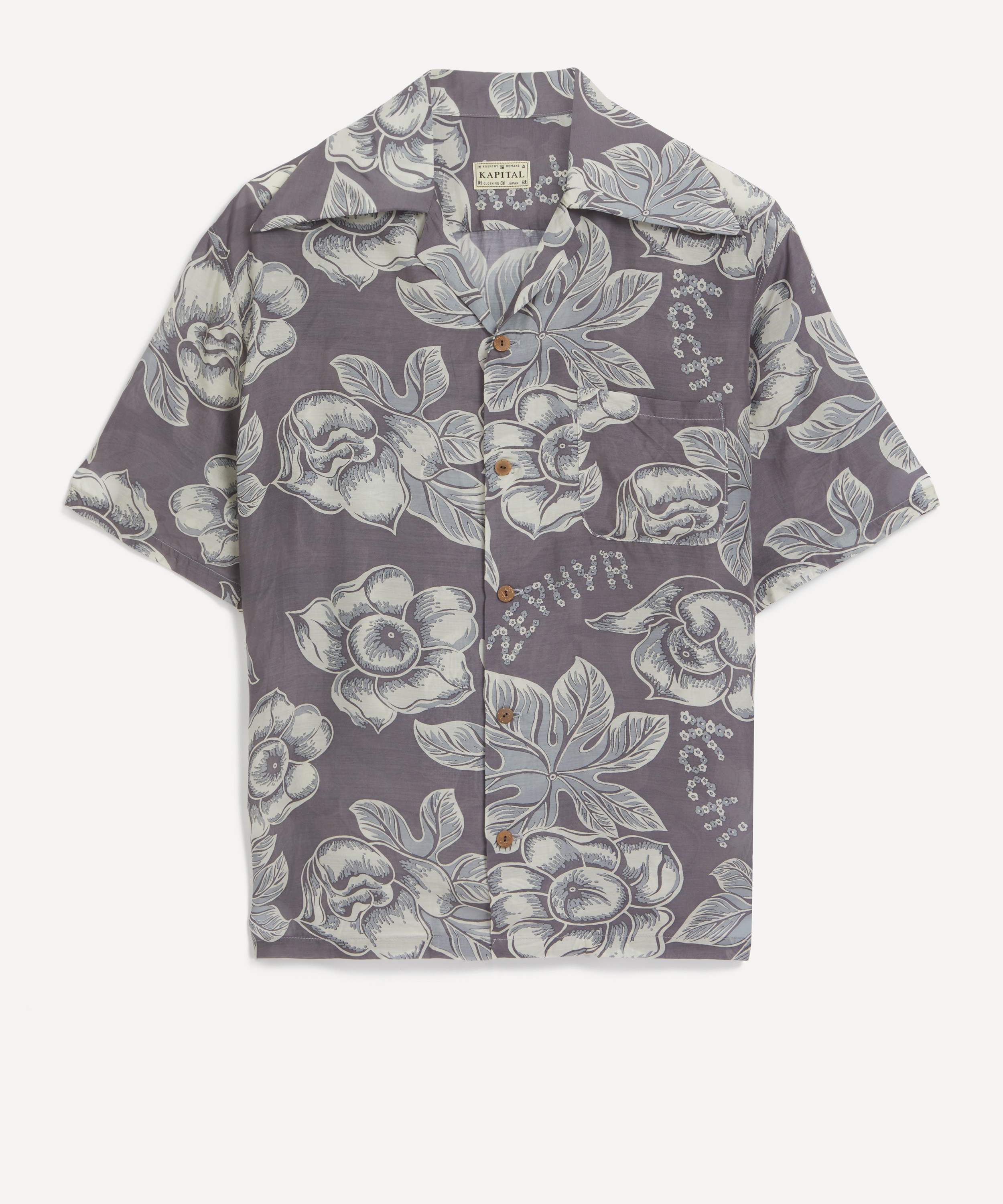Kapital - KOCHI&ZEPHYR ANEMONE RANGLE Collar Silk Rayon Aloha Shirt image number 0