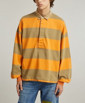 Kapital - Jail Stripe Jersey Big Rugger Polo Shirt image number 2