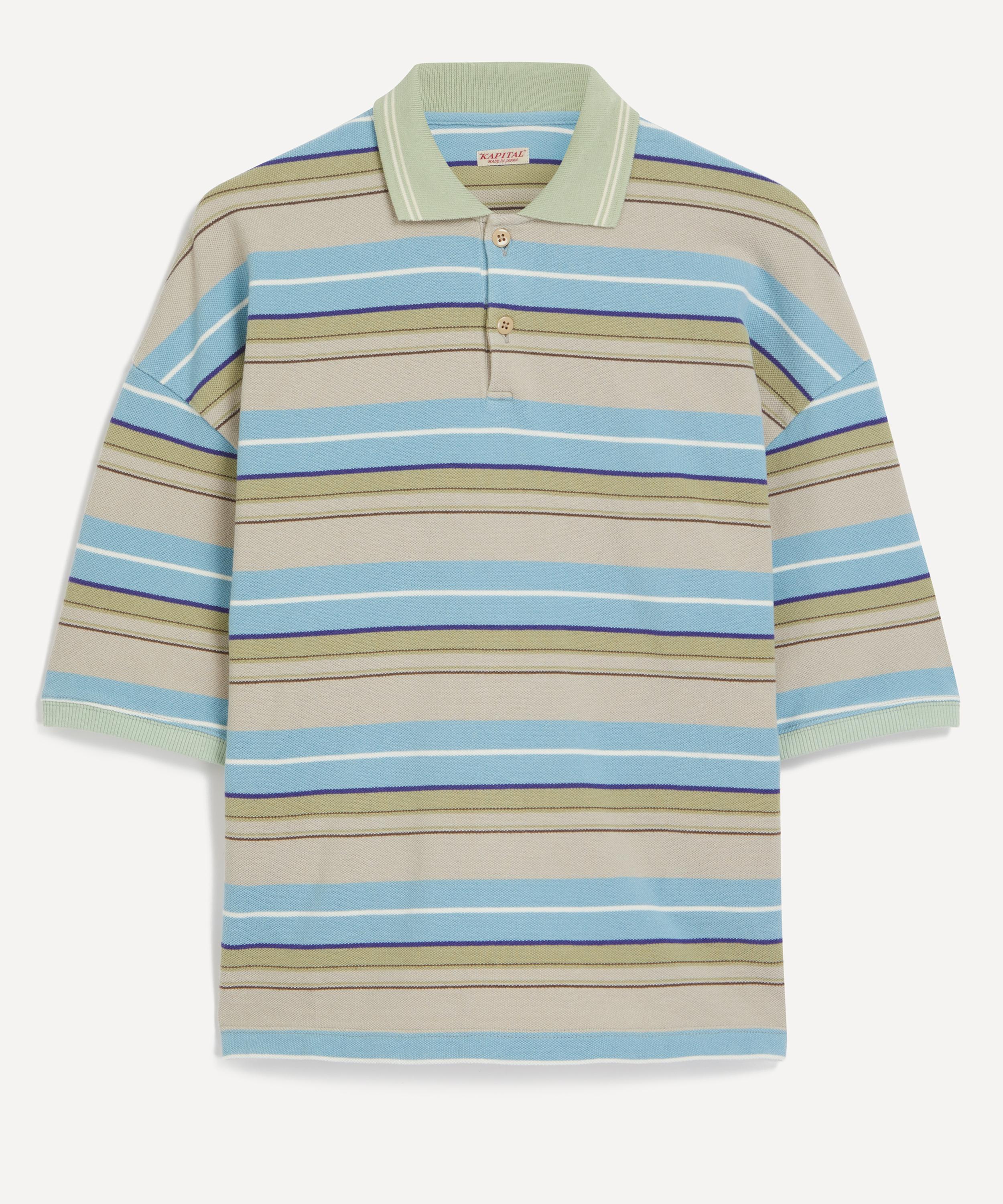 Kapital Multi Stripe Pique BOX Polo Shirt | Liberty