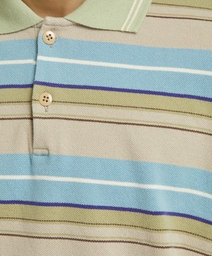 Kapital - Multi Stripe Pique BOX Polo Shirt image number 4
