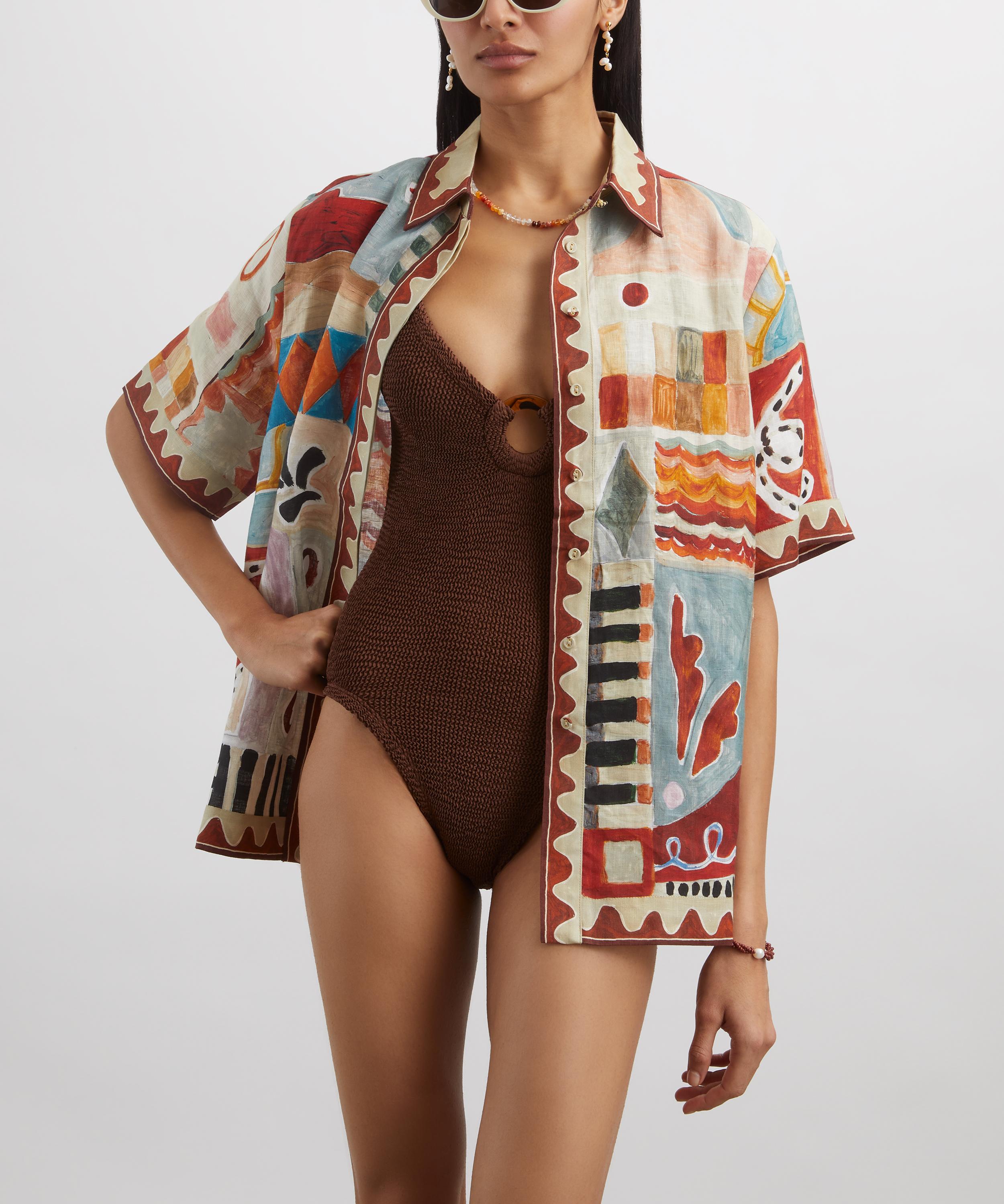 Hunza G - Celine Swimsuit With Tonal Hoops image number 1