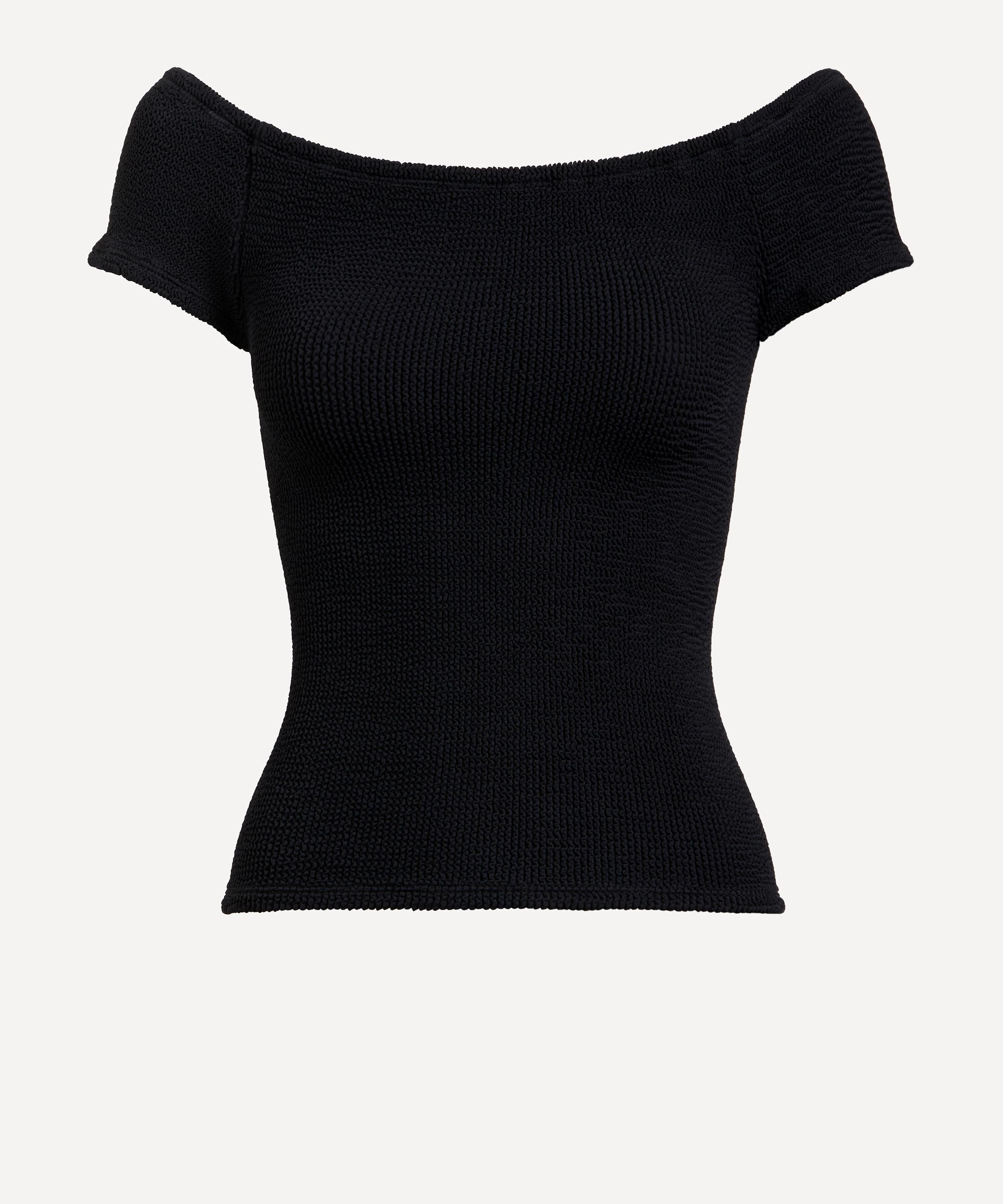 Hunza G - Grace Off-the-Shoulder Crinkle Top image number 0
