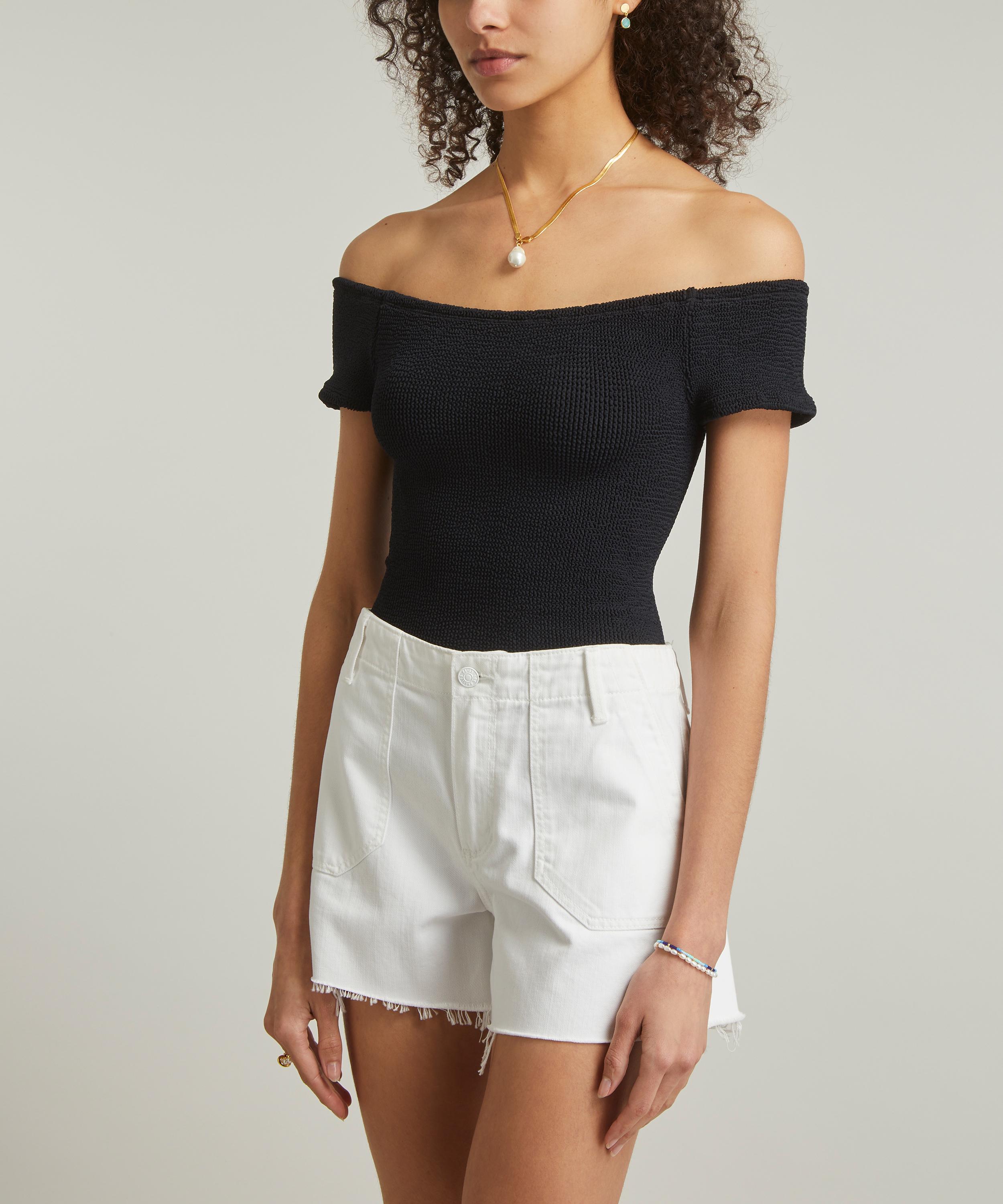Hunza G - Grace Off-the-Shoulder Crinkle Top image number 2