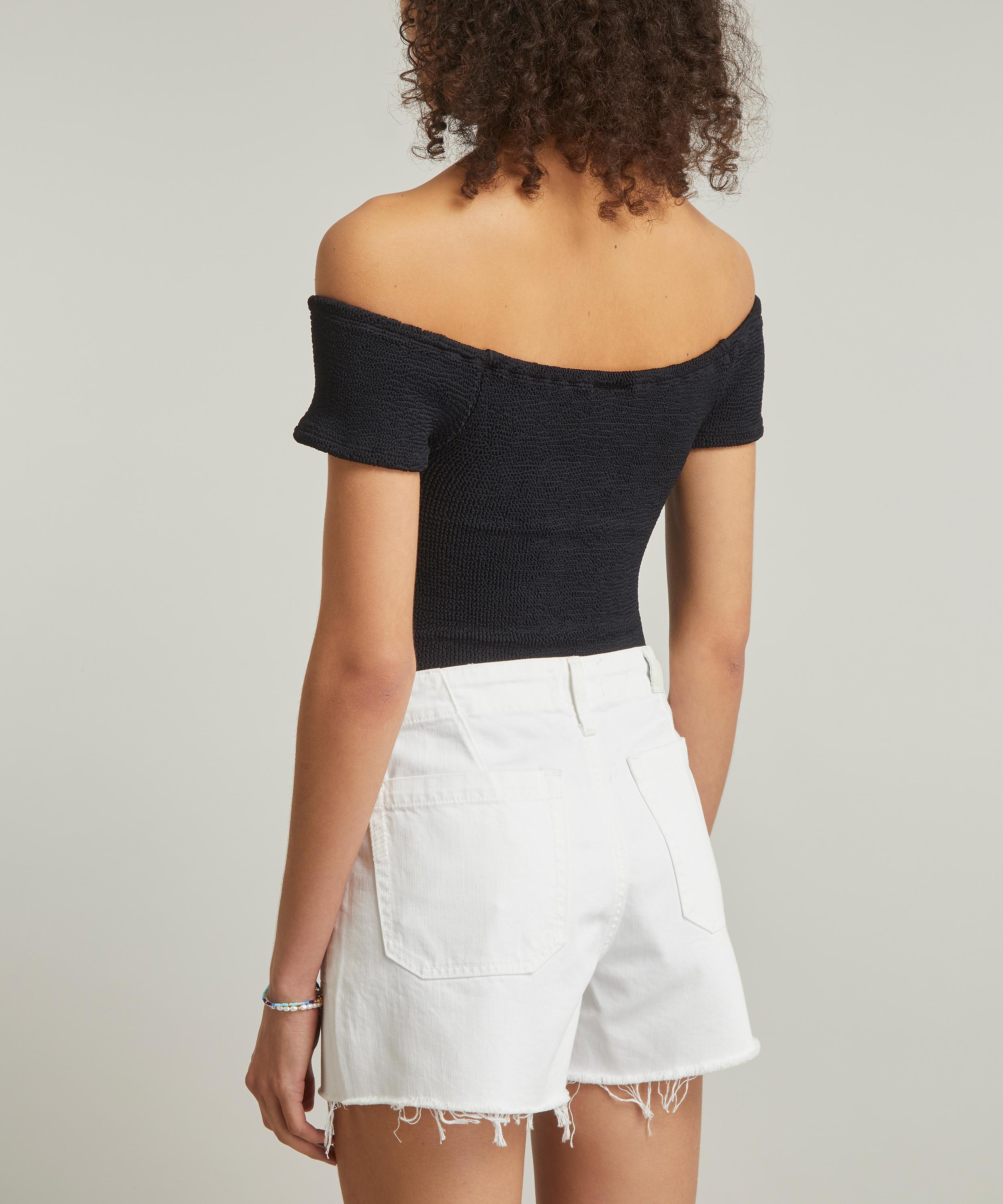 Hunza G - Grace Off-the-Shoulder Crinkle Top image number 3