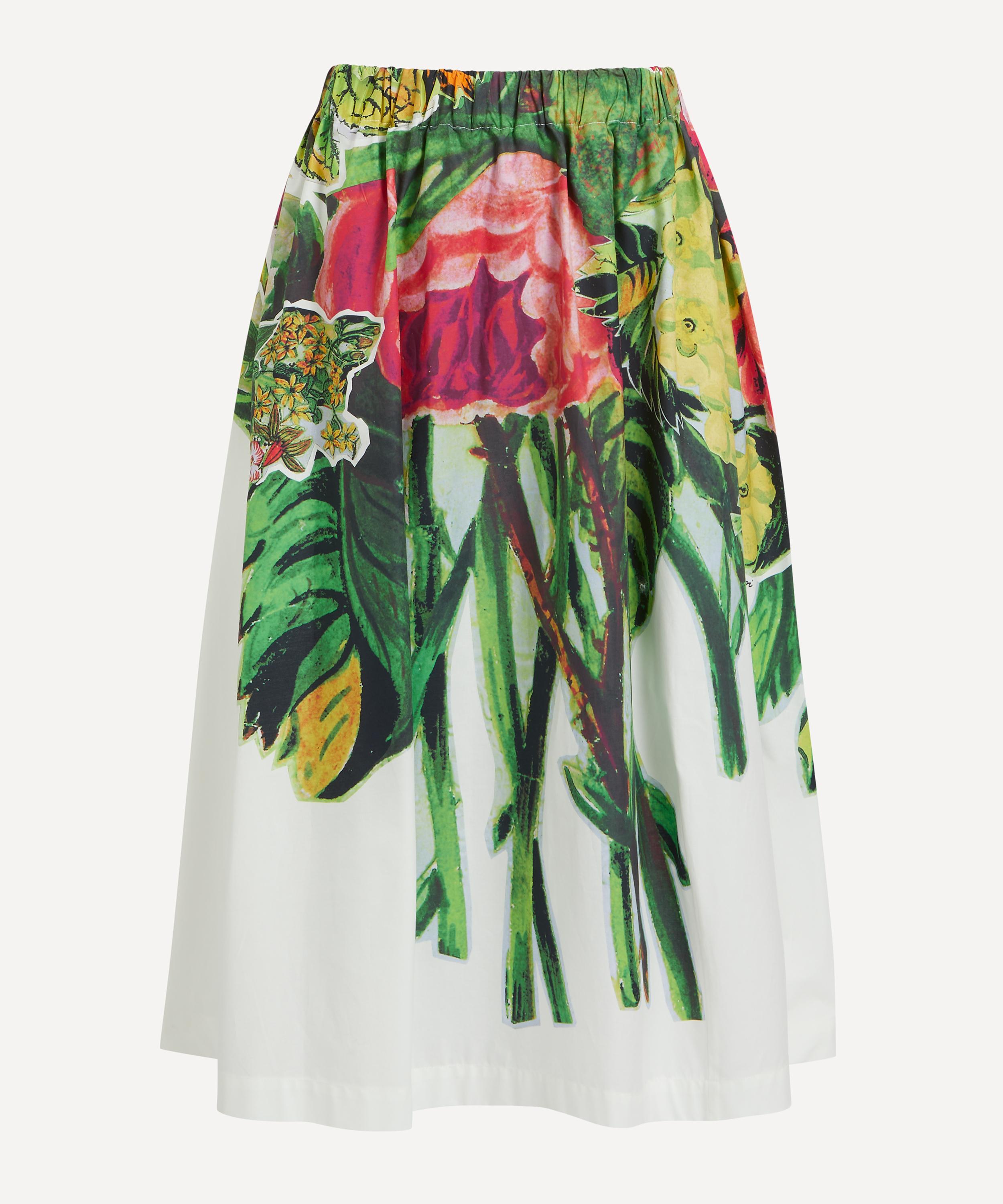 Marni - Mystic Bloom Cotton Poplin Balloon Midi-Skirt image number 0