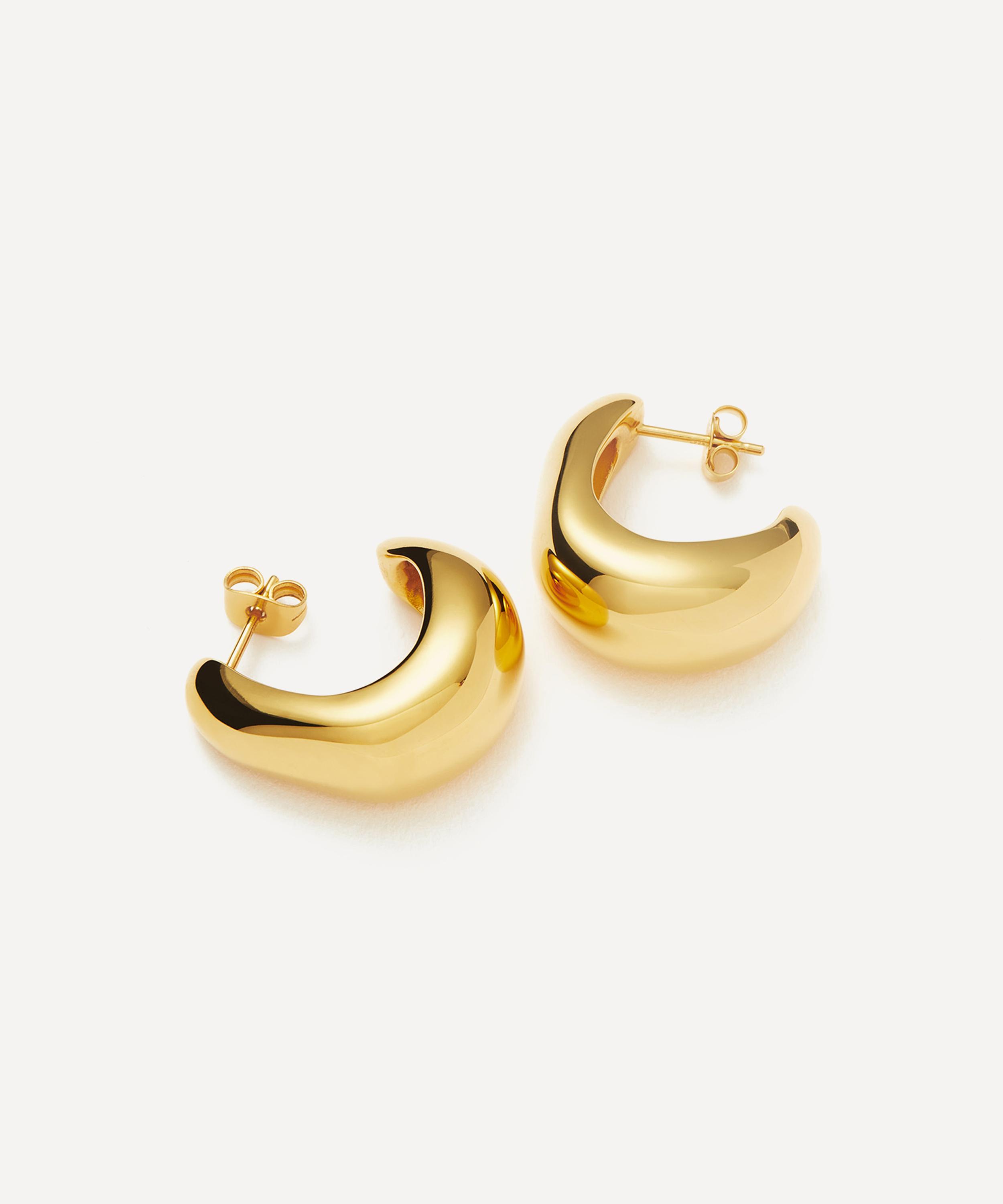 Missoma - 18ct Gold-Plated Dome Medium Hoop Earrings image number 3