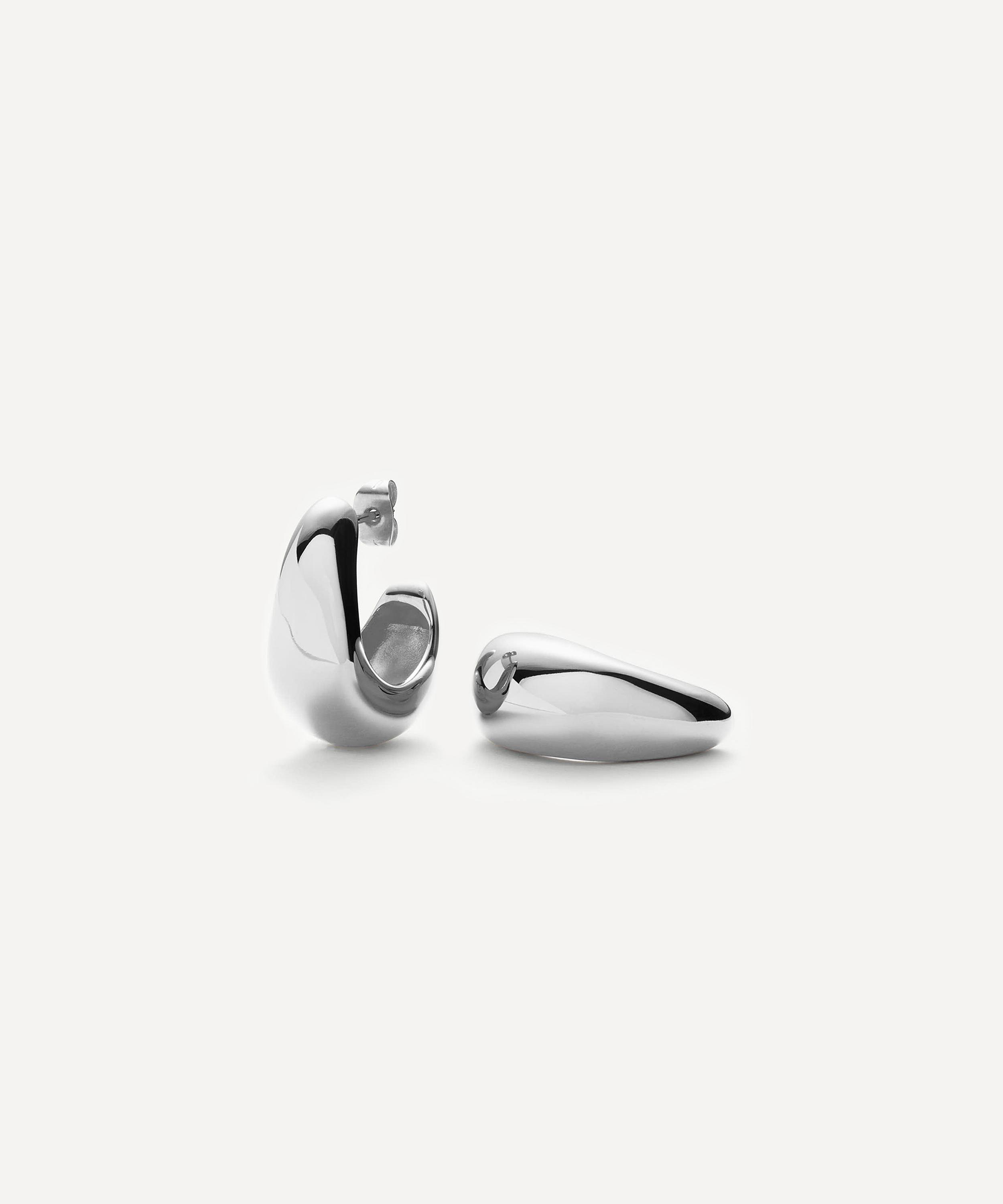 Missoma - Silver-Plated Dome Medium Hoop Earrings image number 0