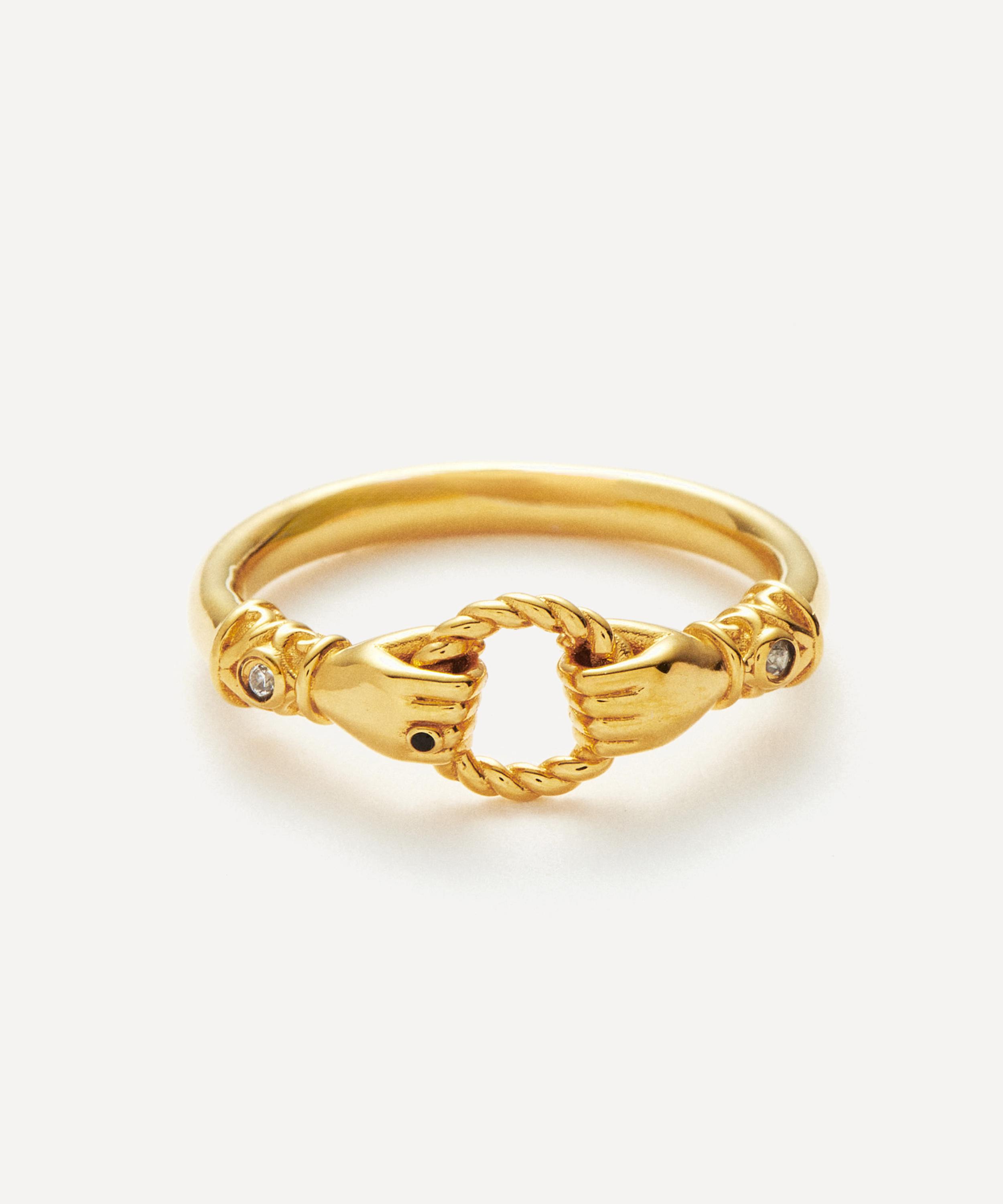 Missoma - X Harris Reed 18ct Gold-Plated Vermeil Silver In Good Hands Stacking Ring