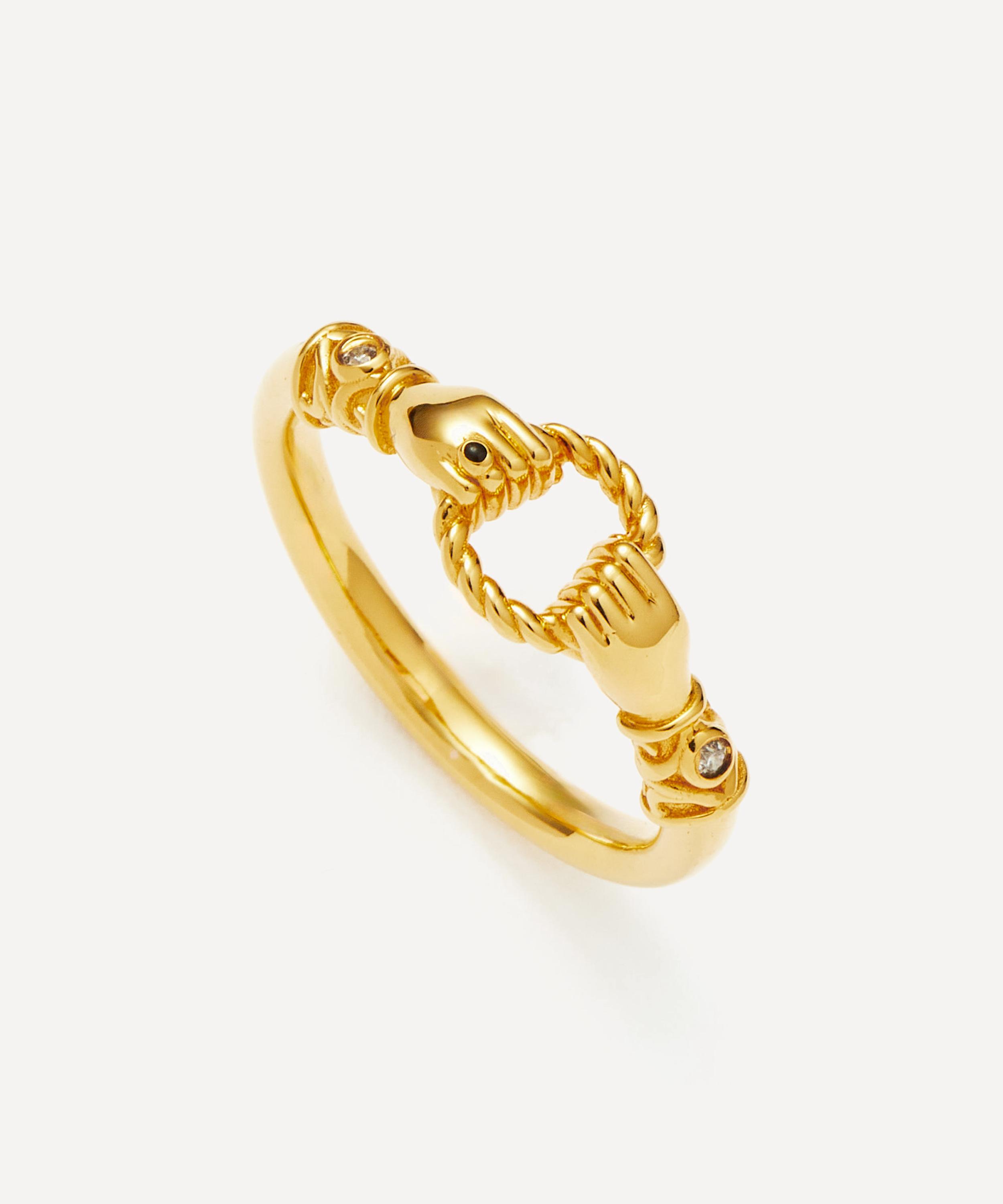 Missoma - X Harris Reed 18ct Gold-Plated Vermeil Silver In Good Hands Stacking Ring image number 1