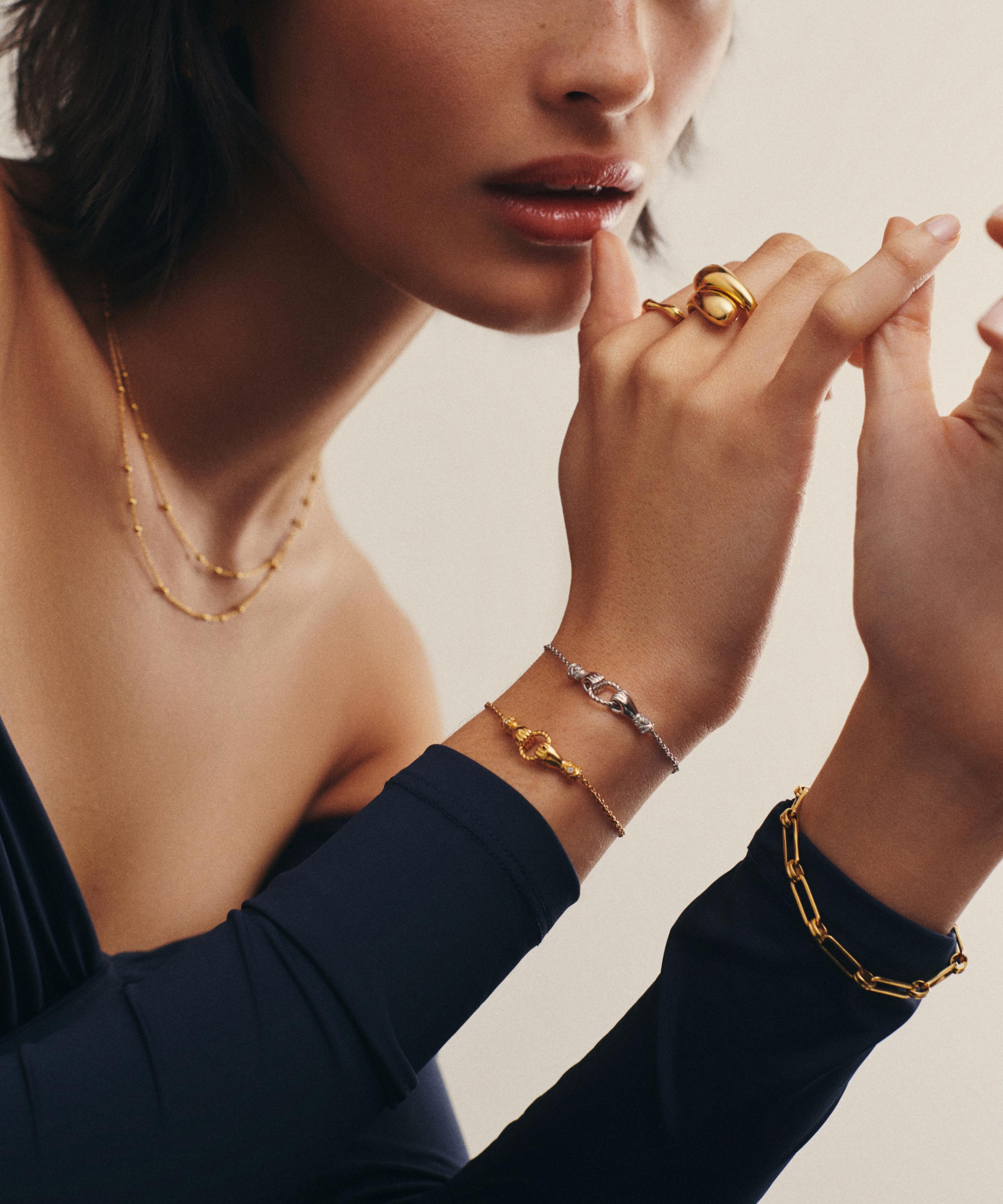Missoma - X Harris Reed 18ct Gold-Plated In Good Hands Slider Bracelet image number 1