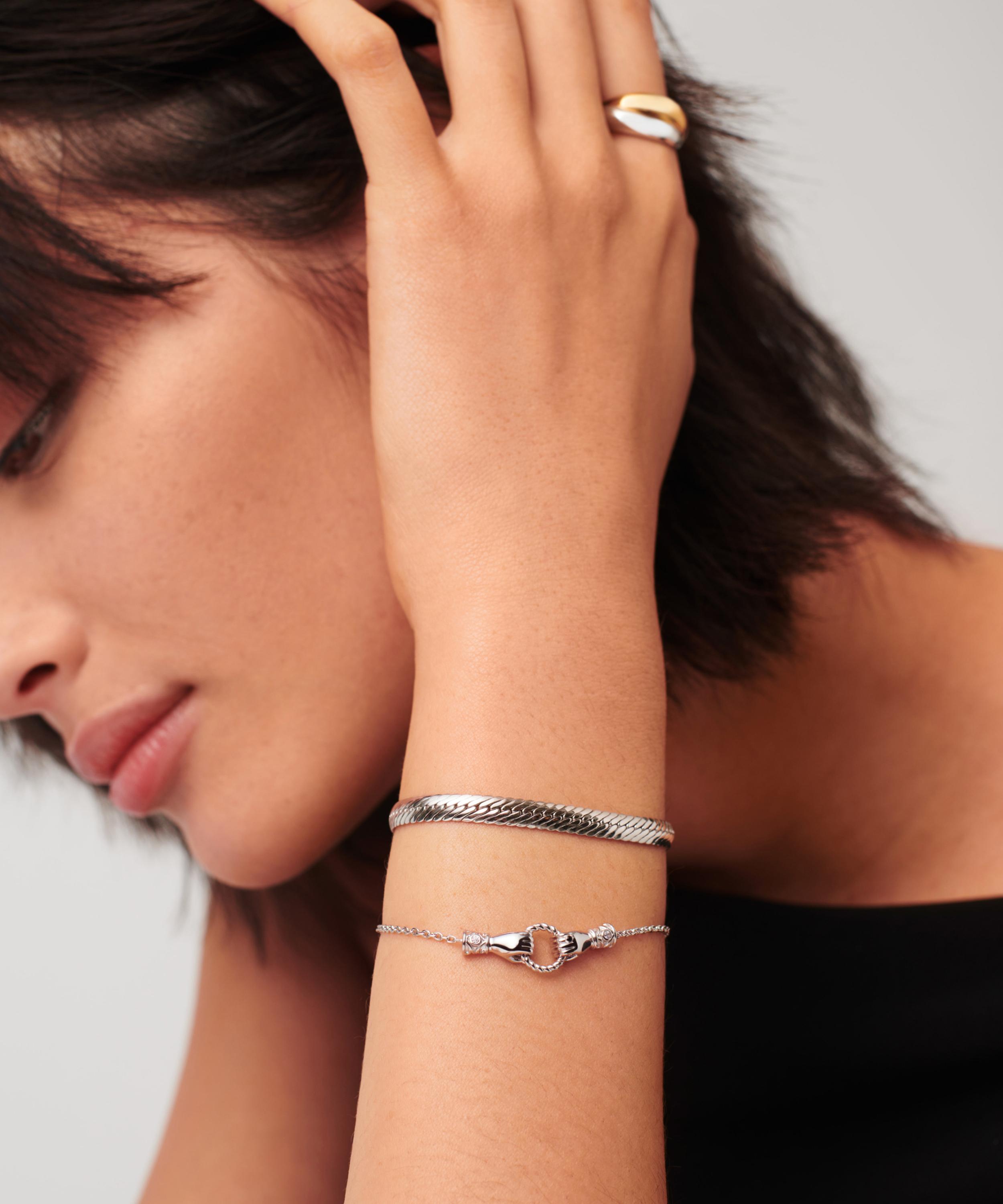 Missoma - X Harris Reed Silver-Plated In Good Hands Slider Bracelet image number 1