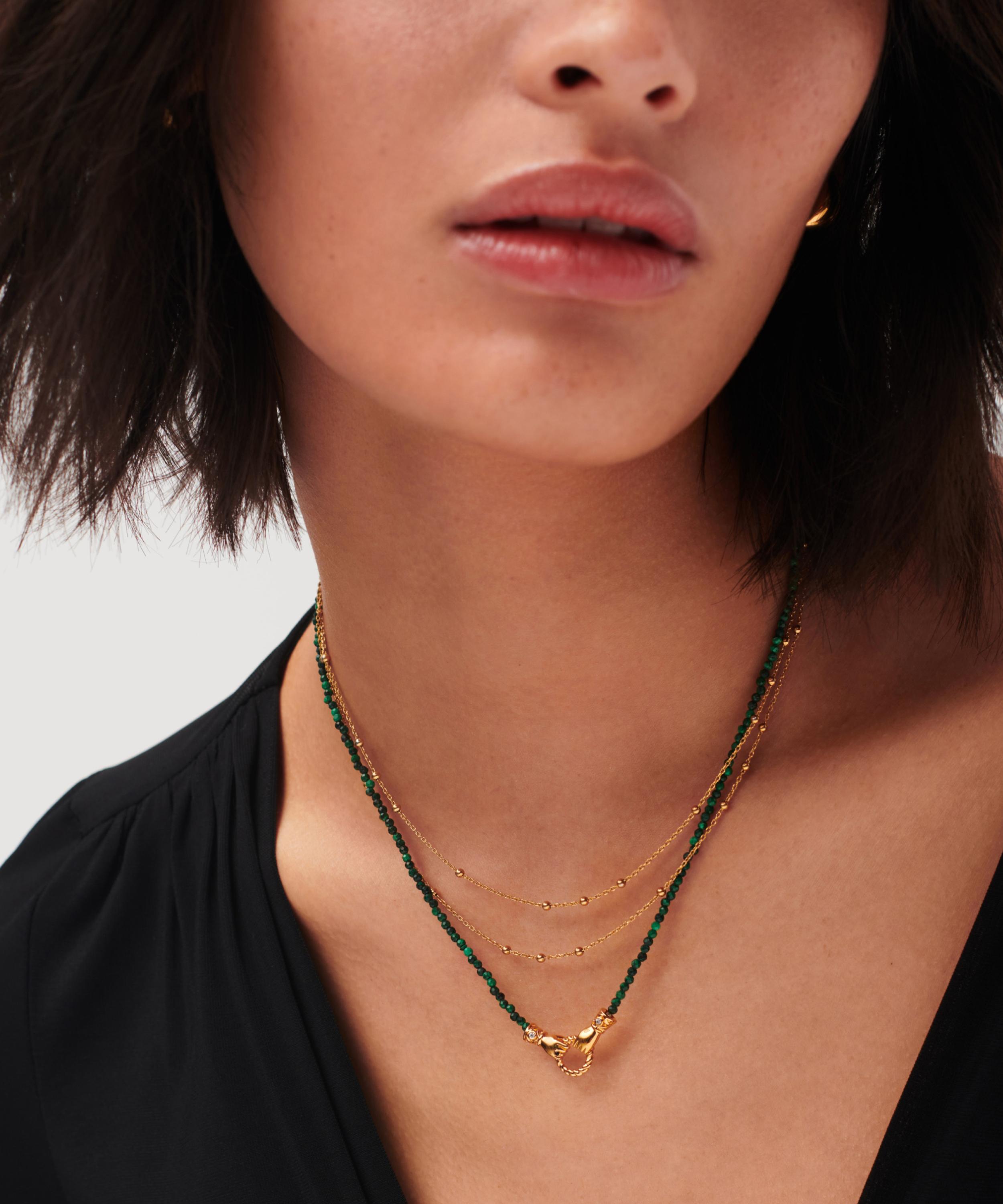 Missoma - X Harris Reed 18ct Gold-Plated In Good Hands Beaded Gemstone Necklace image number 1