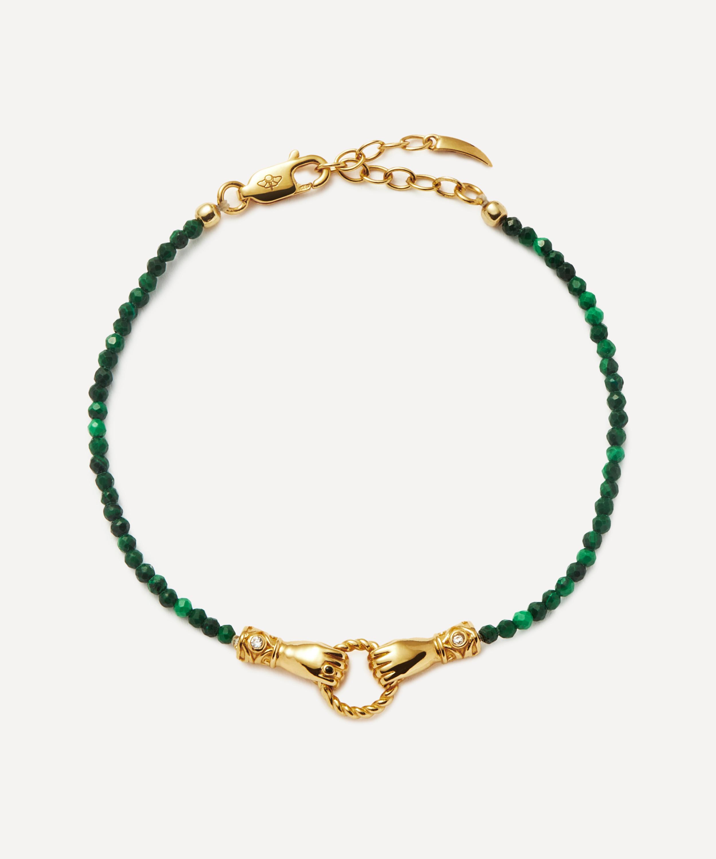 Missoma - X Harris Reed 18ct Gold-Plated In Good Hands Mini Beaded Gemstone Bracelet image number 0