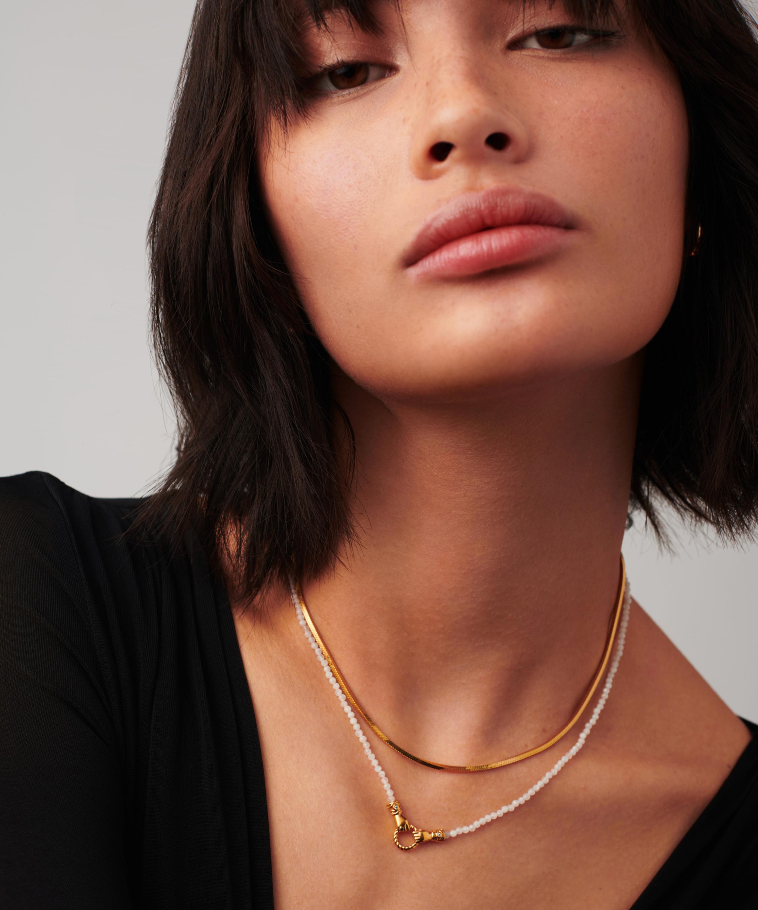 Missoma - 18ct Gold-Plated Harris Reed In Good Hands Drop Pendant Necklace image number 1