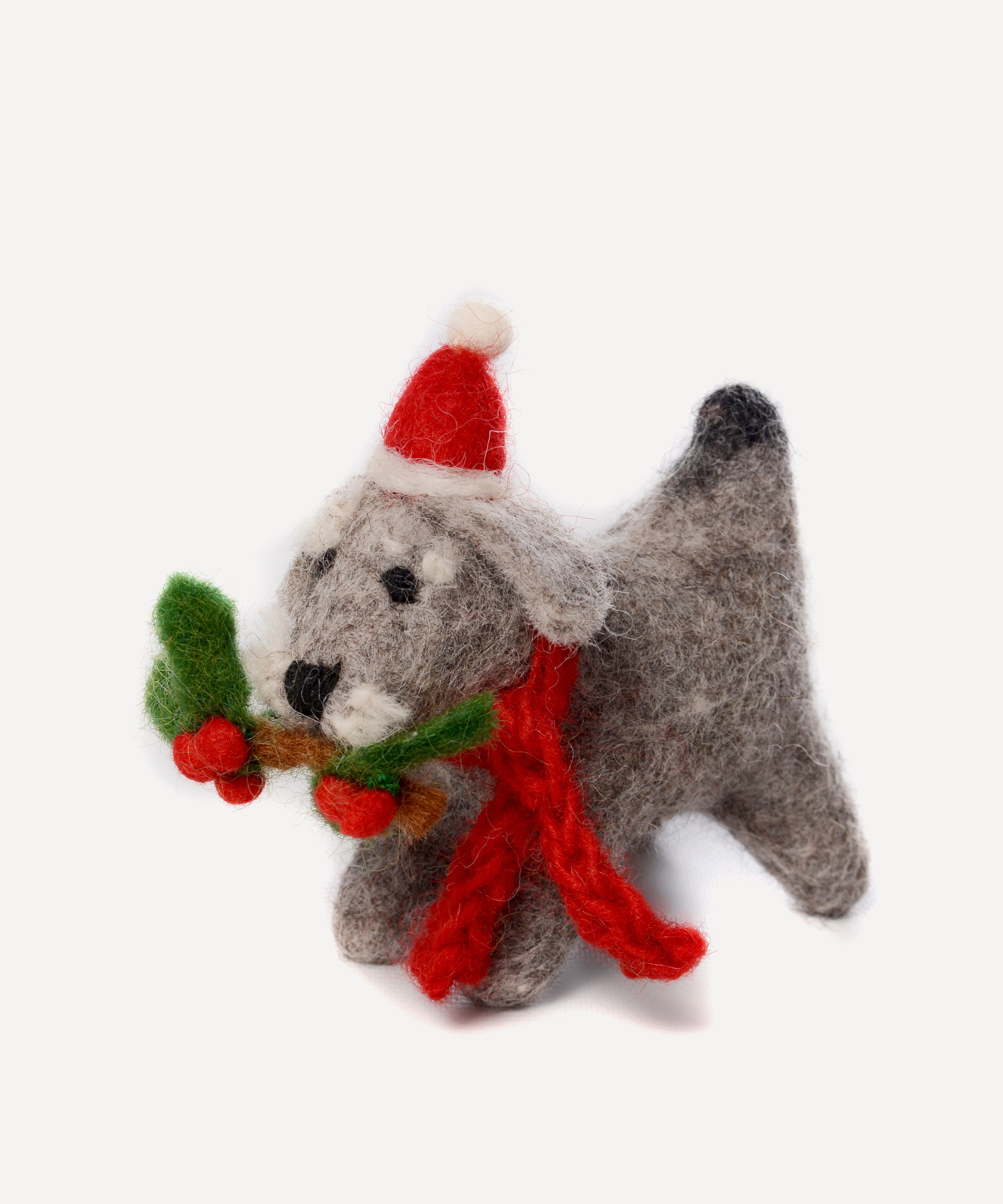 Christmas - Schnauzer With Holly Sprig Tree Decoration image number 0