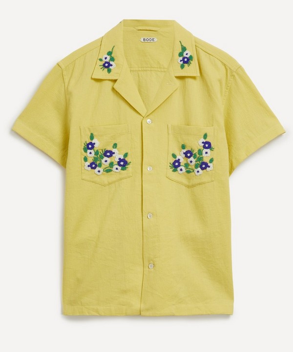 Bode - Beaded Chicory Short-Sleeve Shirt image number null