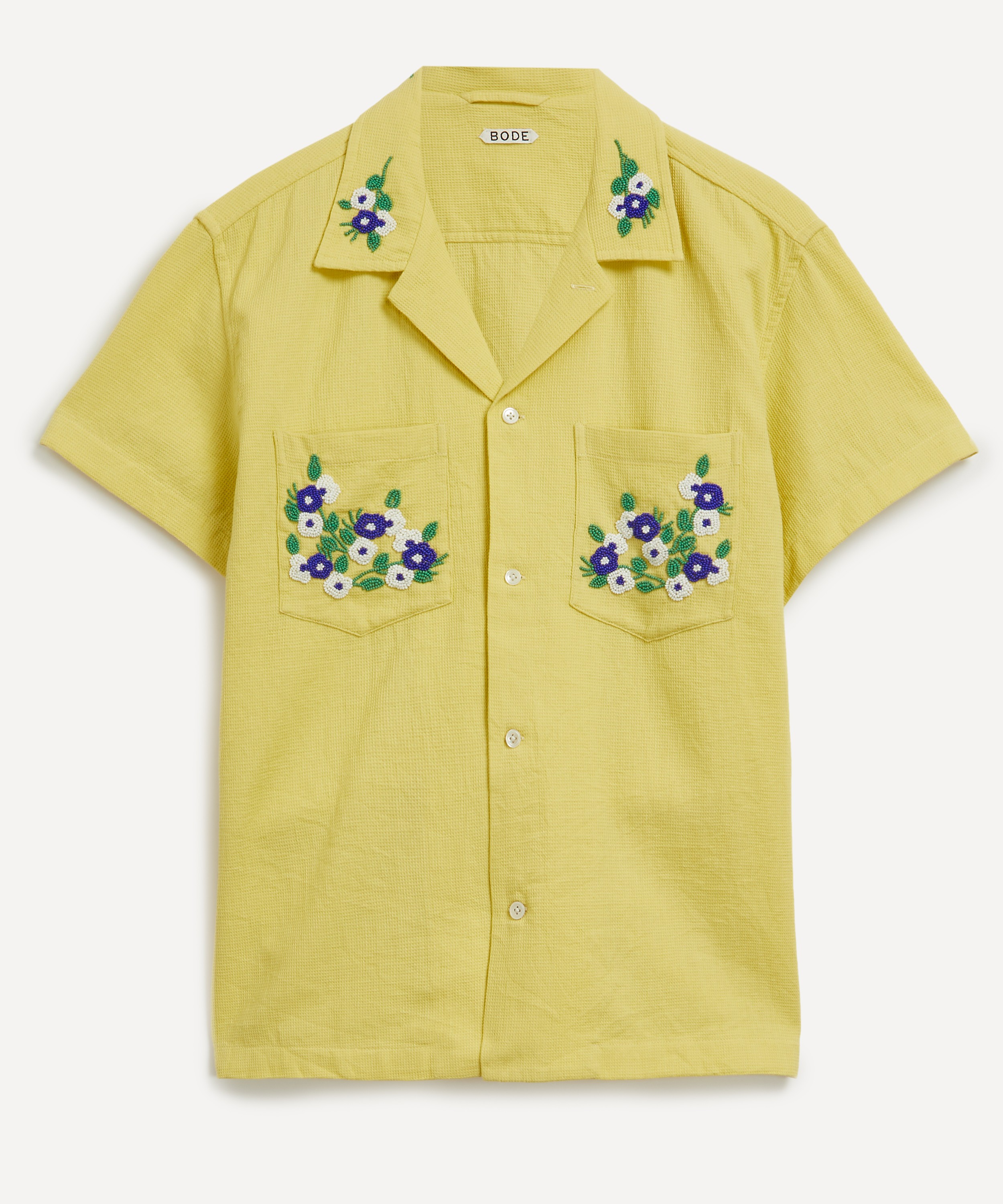 Bode - Beaded Chicory Short-Sleeve Shirt
