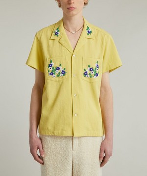Bode - Beaded Chicory Short-Sleeve Shirt image number 2
