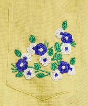 Bode - Beaded Chicory Short-Sleeve Shirt image number 4