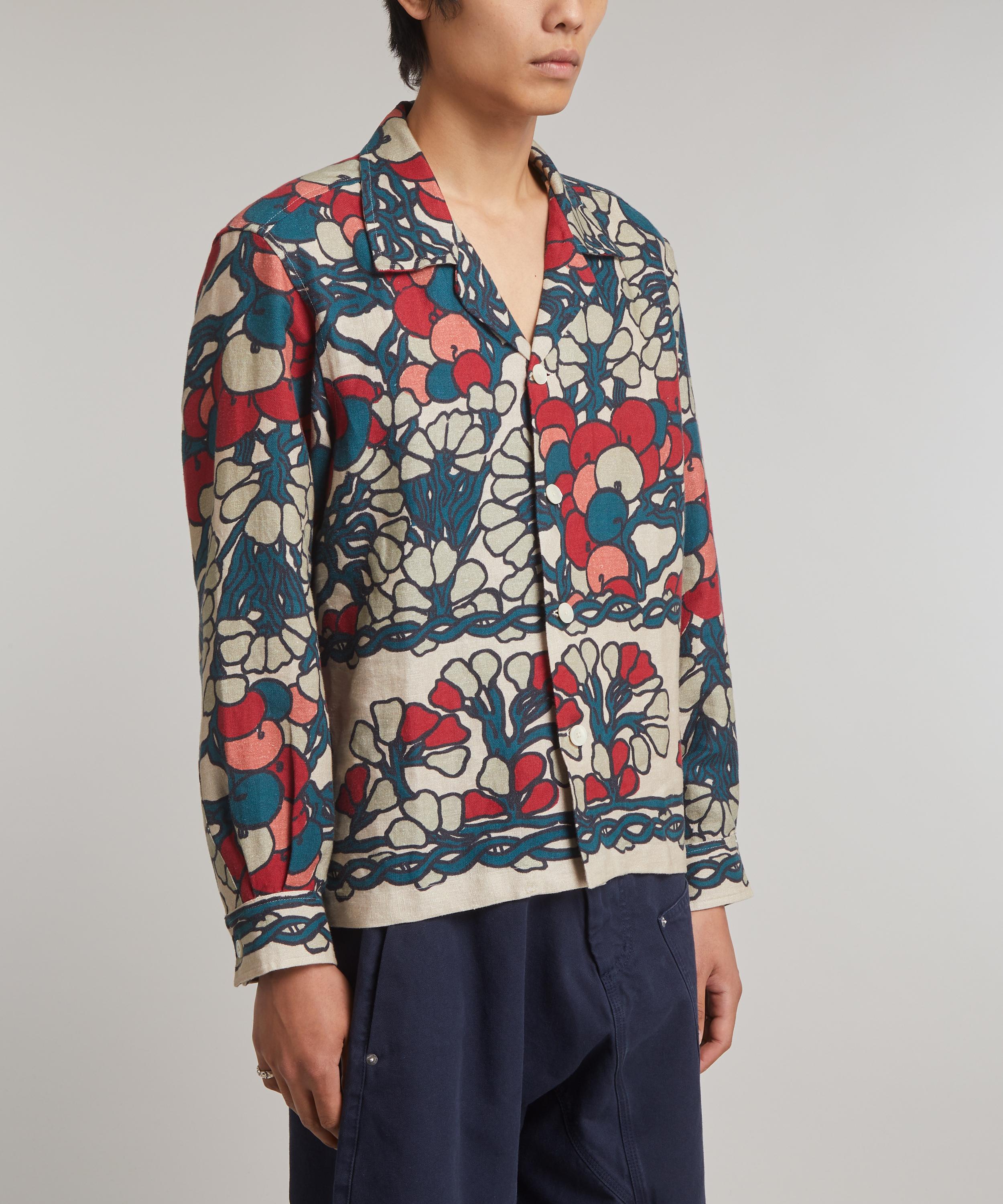 Bode - Garden Lattice Linen Long Sleeve Shirt image number 2