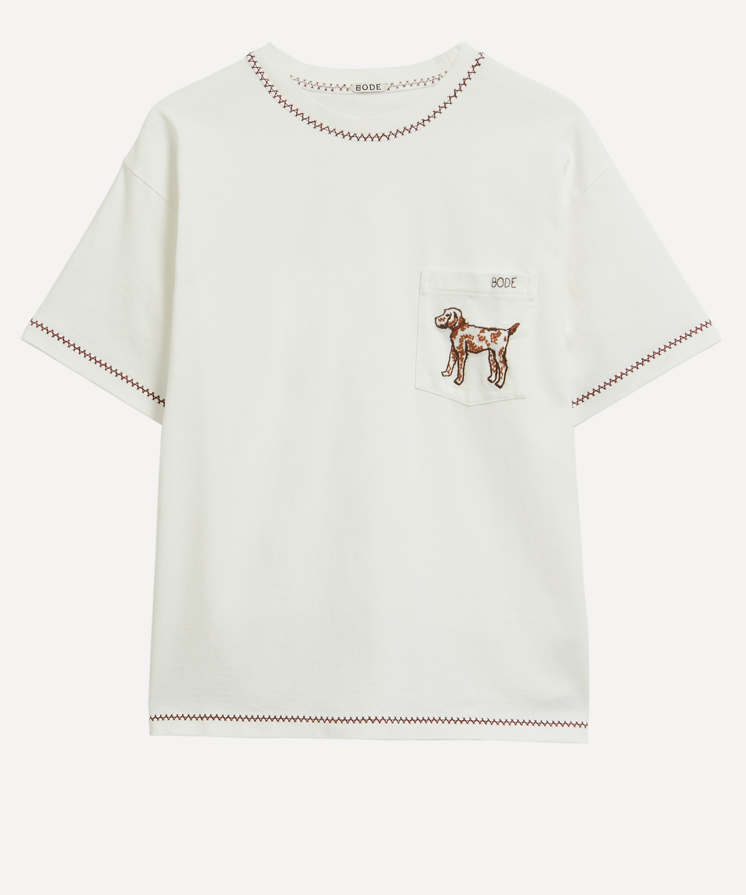 Bode - Griffon Embroidered Pocket T-Shirt