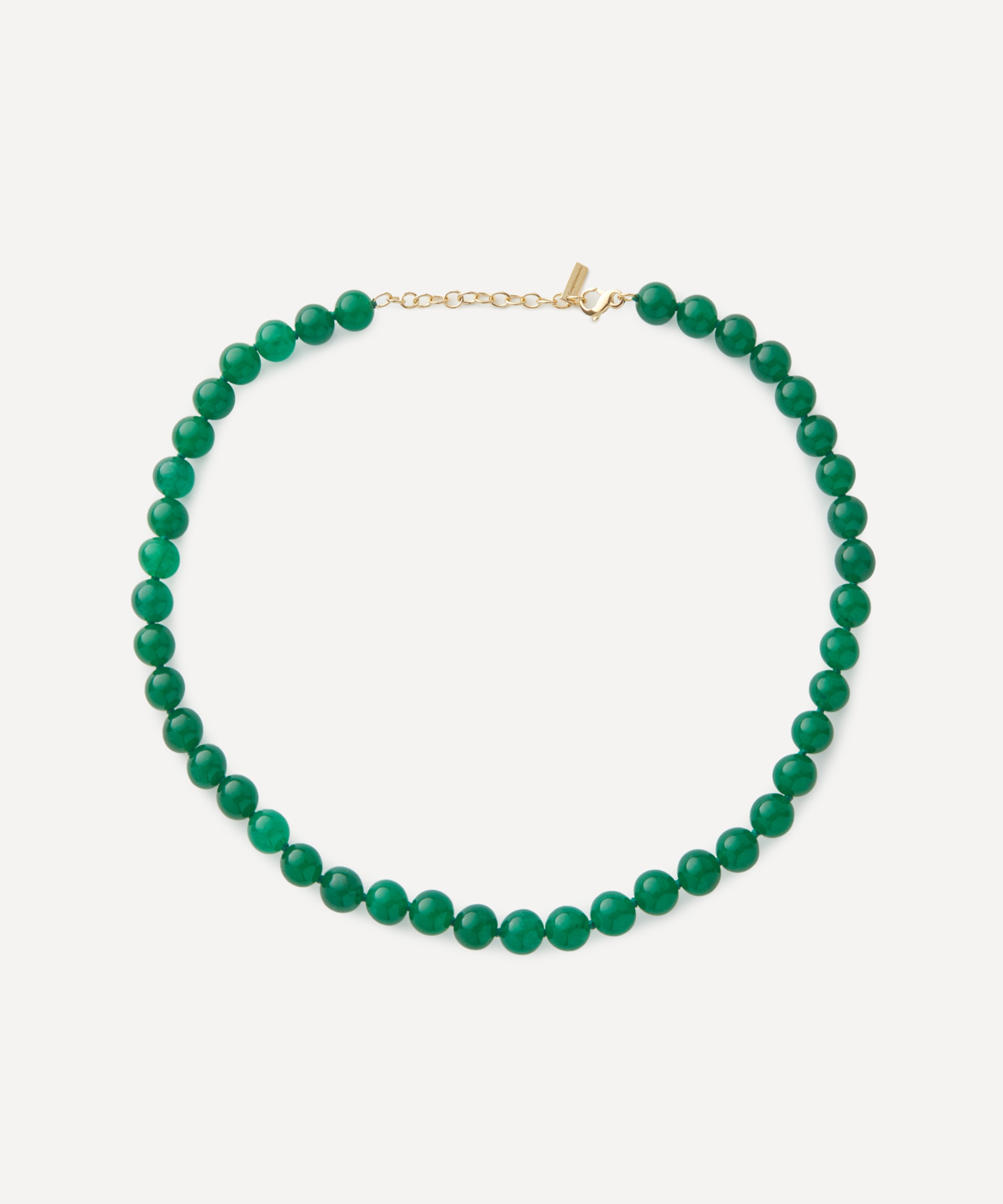 Completedworks - 18ct Gold-Plated Green Chalcedony Bead Necklace