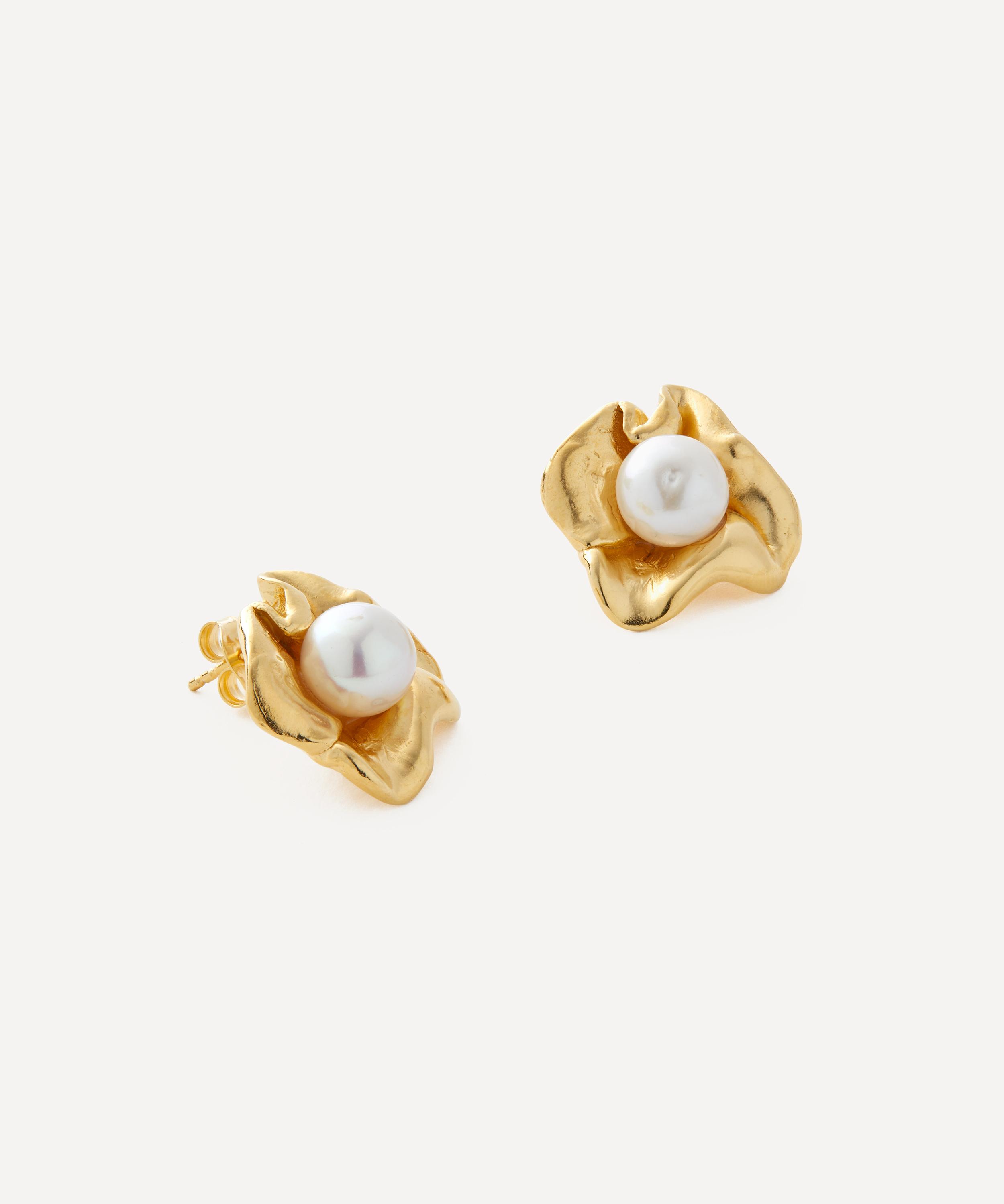 Completedworks - 18ct Gold-Plated Vermeil Silver Unity Stud Earrings image number 2