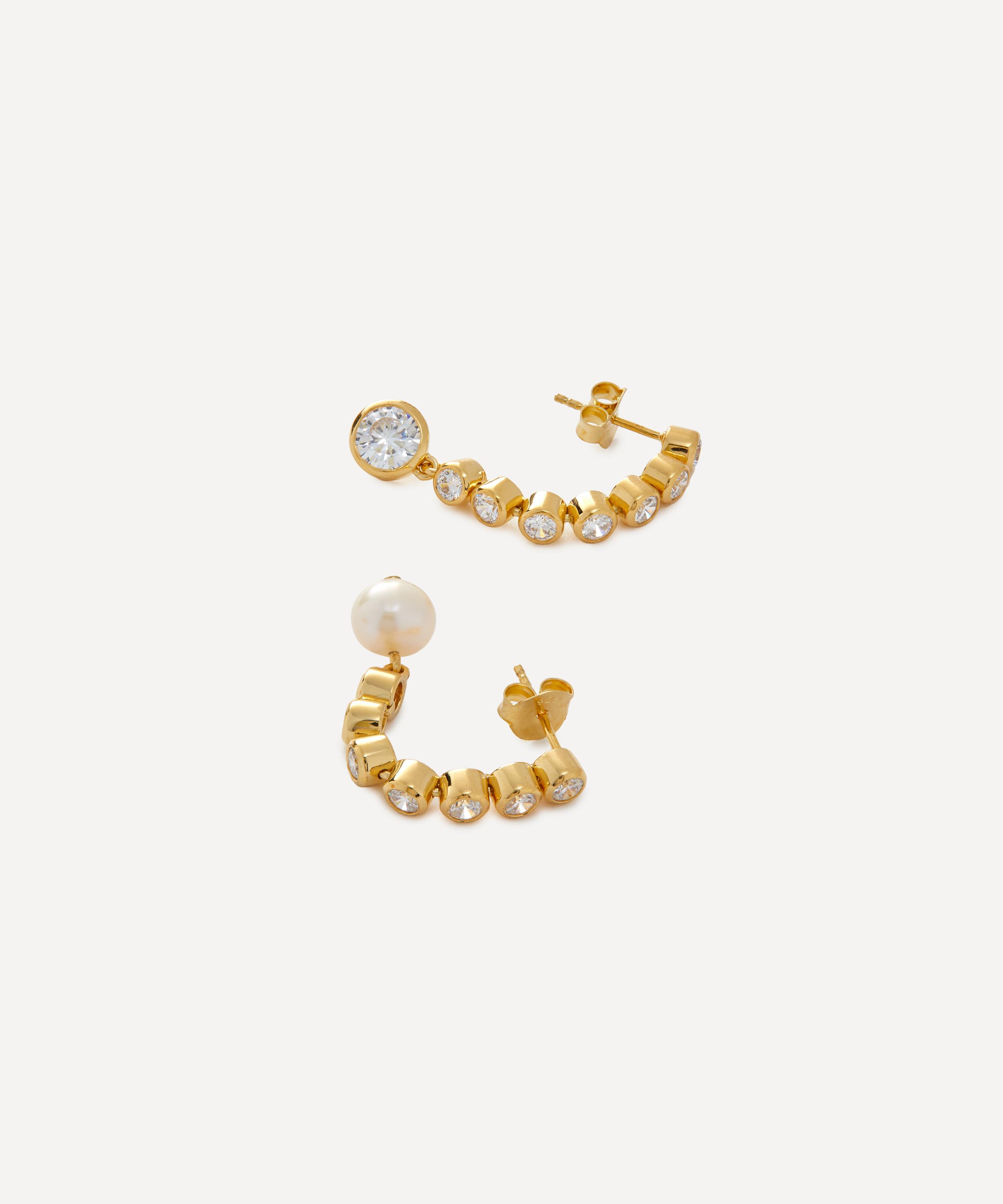 Completedworks - 18ct Gold-Plated Vermeil Silver Ascent Drop Earrings image number 2