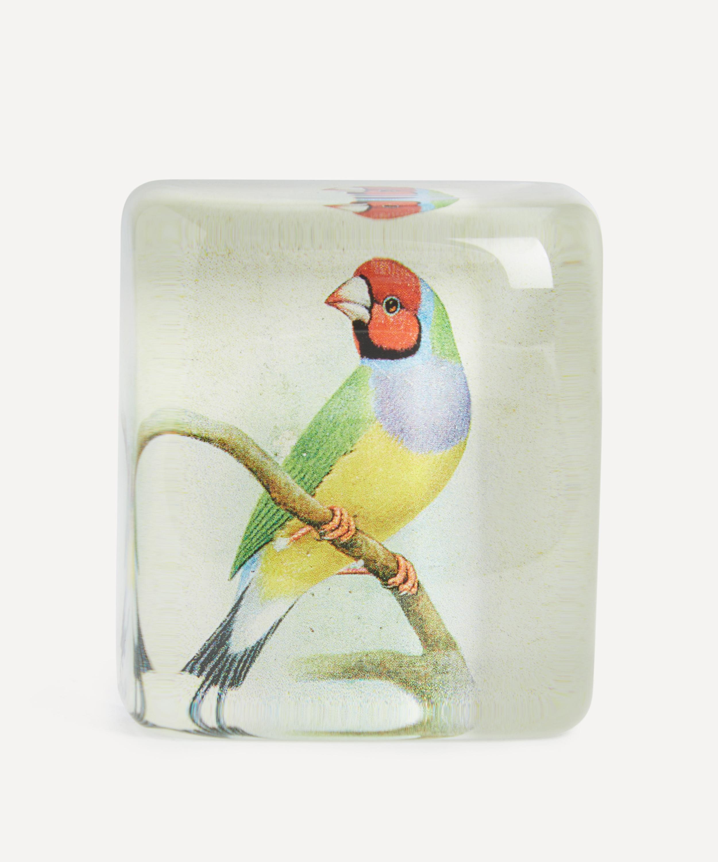 John Derian - Red-Headed Gouldian Finch Paperweight image number 0