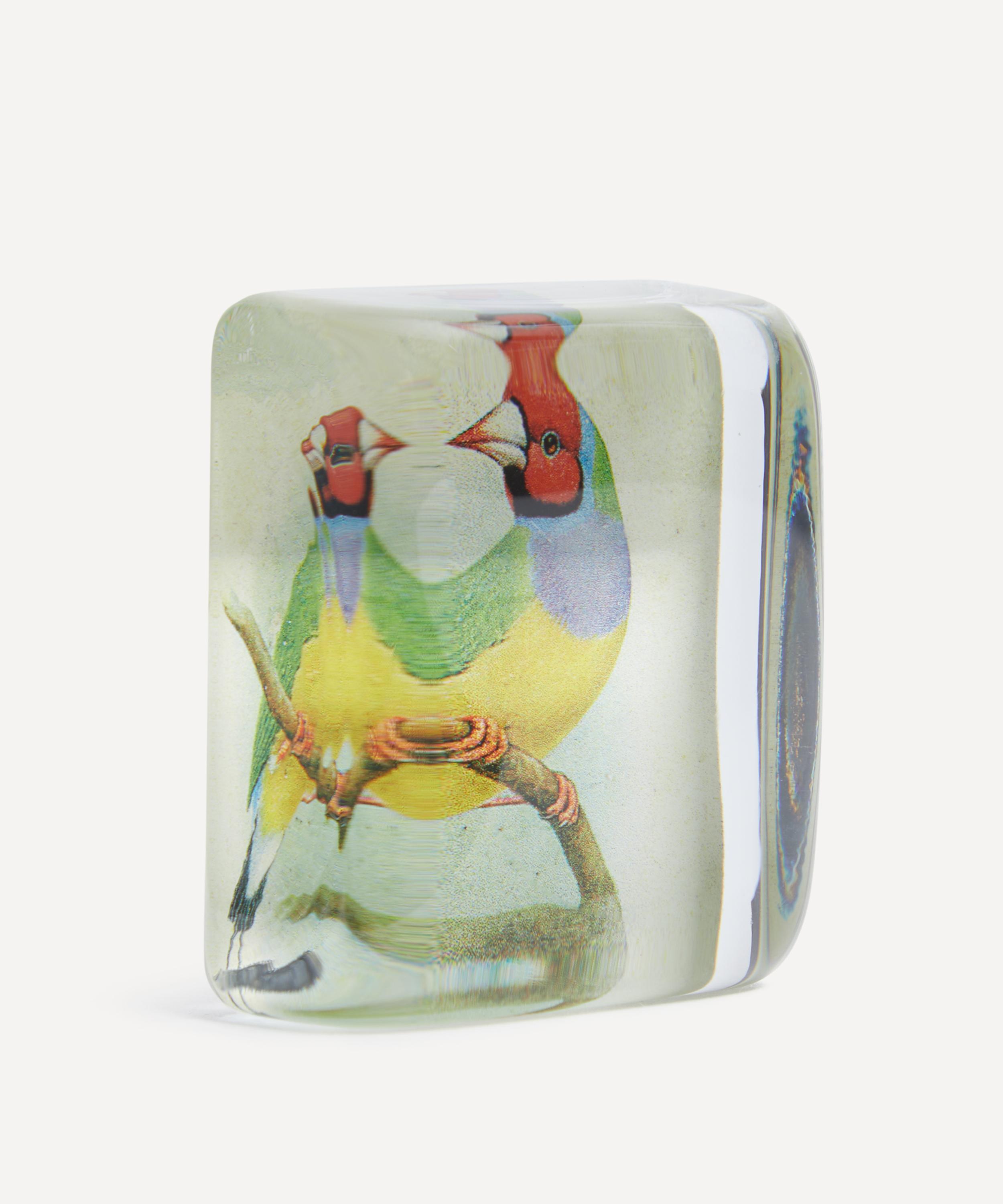 John Derian - Red-Headed Gouldian Finch Paperweight image number 1