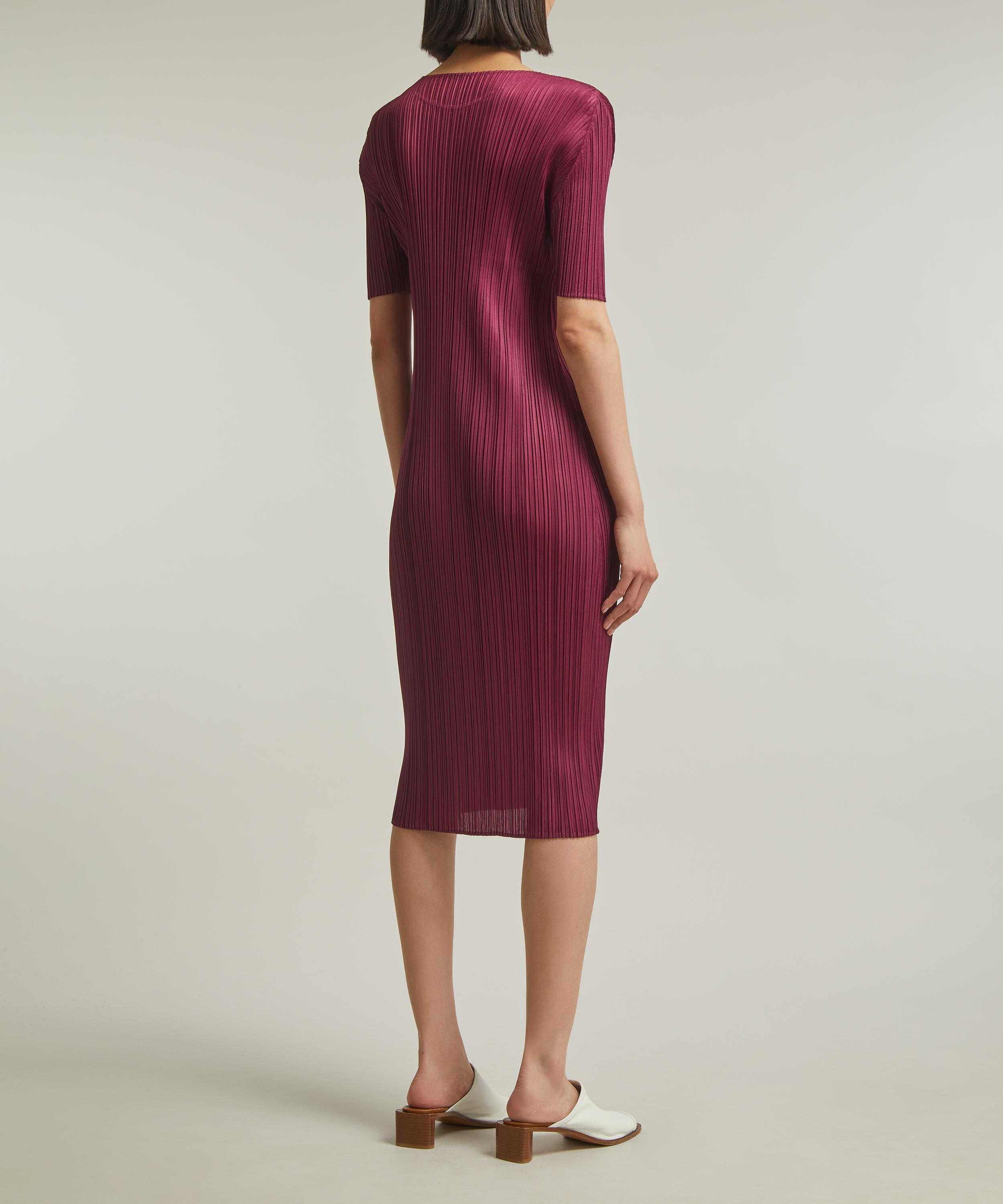 Pleats Please Issey Miyake - MONTHLY COLOURS: MAY Raspberry Pleated Midi Dress  image number 3