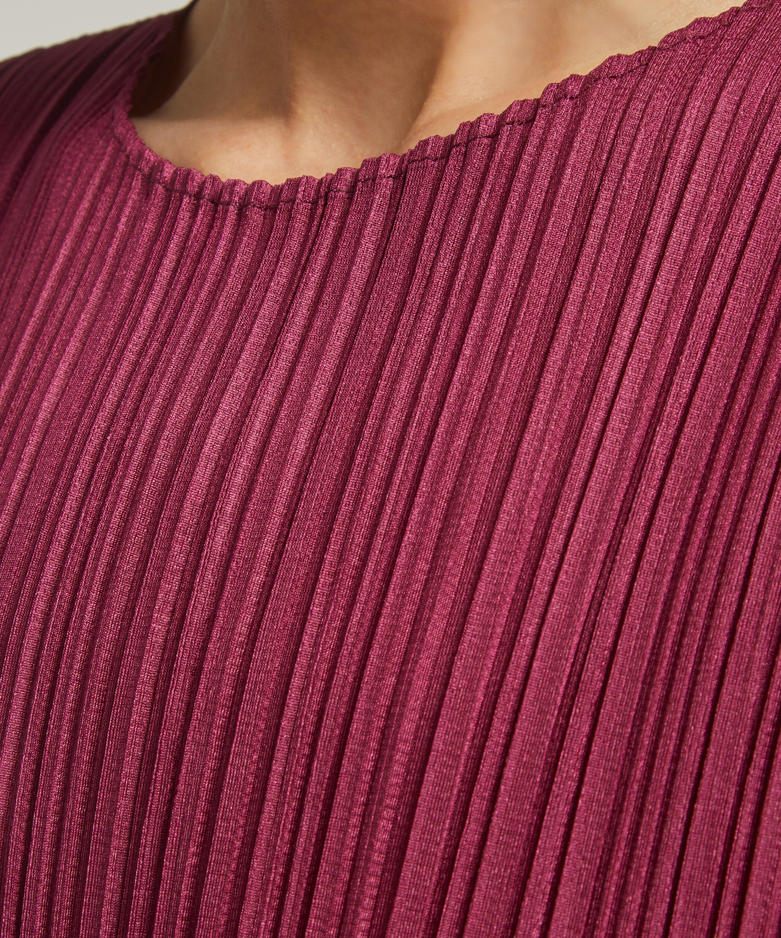 Pleats Please Issey Miyake - MONTHLY COLOURS: MAY Raspberry Pleated Midi Dress  image number 4