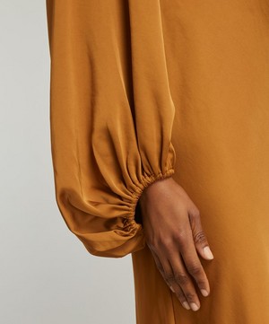 Significant Other - Demi Long-Sleeve Gold Satin Dress image number 4