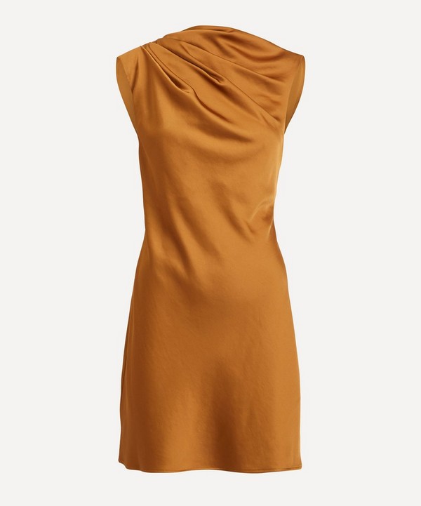 Significant Other - Annabel Bias Gold Satin Mini-Dress