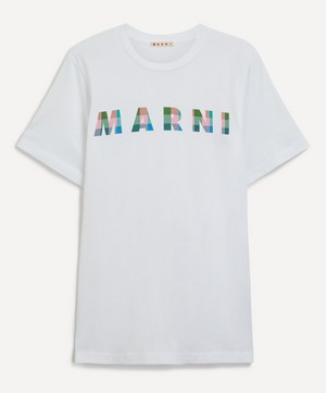 Marni - White Cotton Gingham Marni Logo T-Shirt image number 0