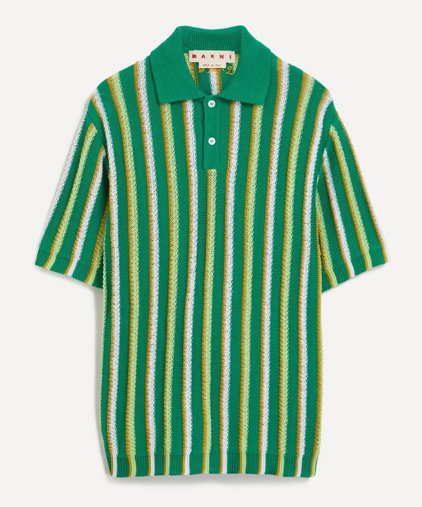Marni - Striped Crochet Polo image number null