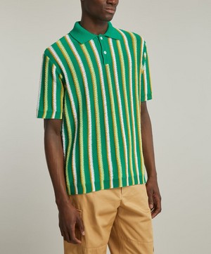 Marni - Striped Crochet Polo image number 2