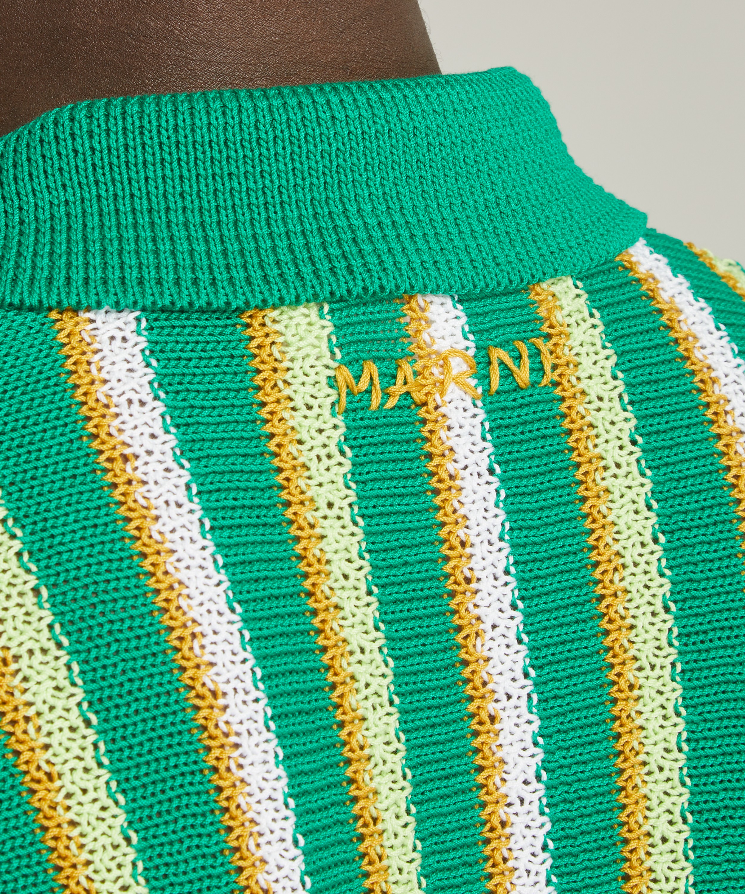 Marni - Striped Crochet Polo image number 4