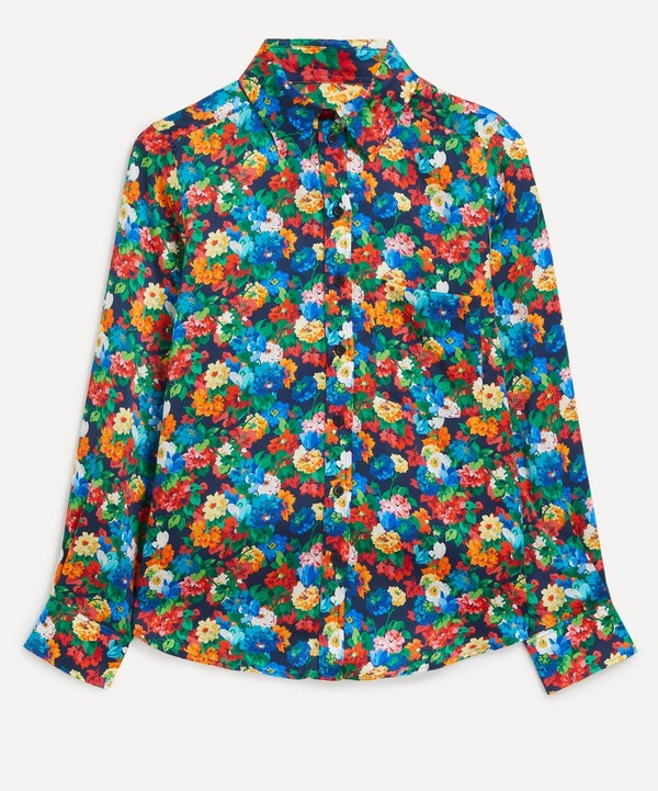 Liberty - Chatsworth Bloom Silk Satin Relaxed Shirt image number null