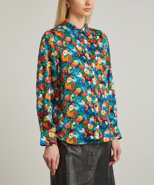 Liberty - Chatsworth Bloom Silk Satin Relaxed Shirt image number 2
