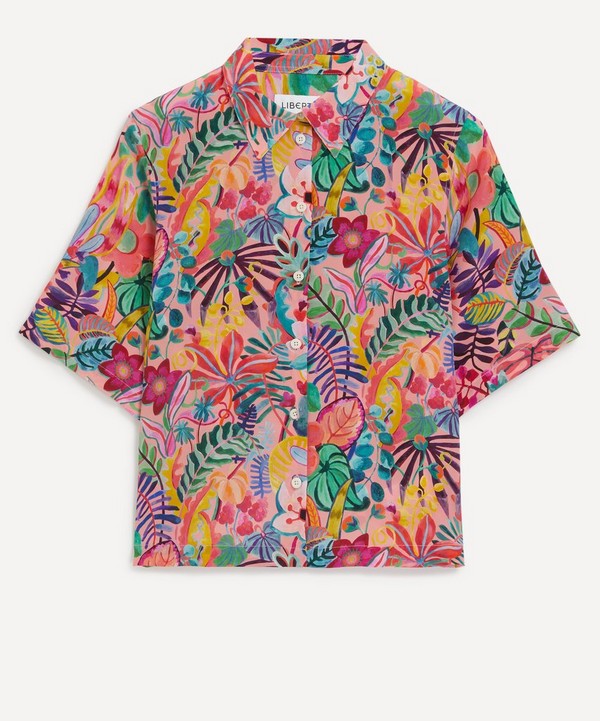 Liberty - Dreams of Summer Short-Sleeve Silk Crepe de Chine Shirt