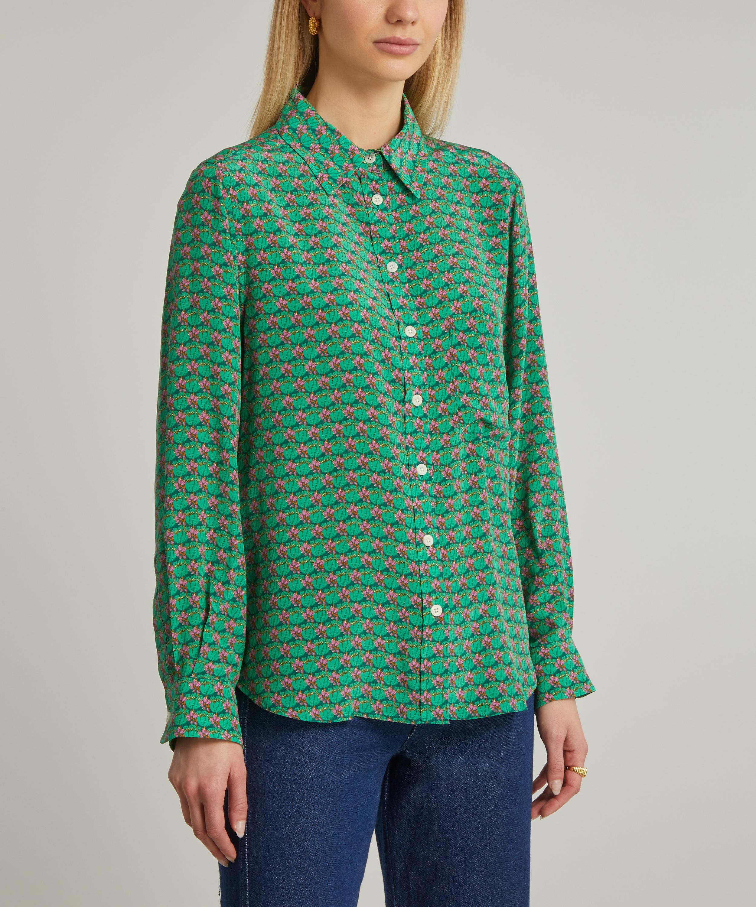 Liberty - Tudor Tulip Silk Crepe de Chine Relaxed Shirt image number 2