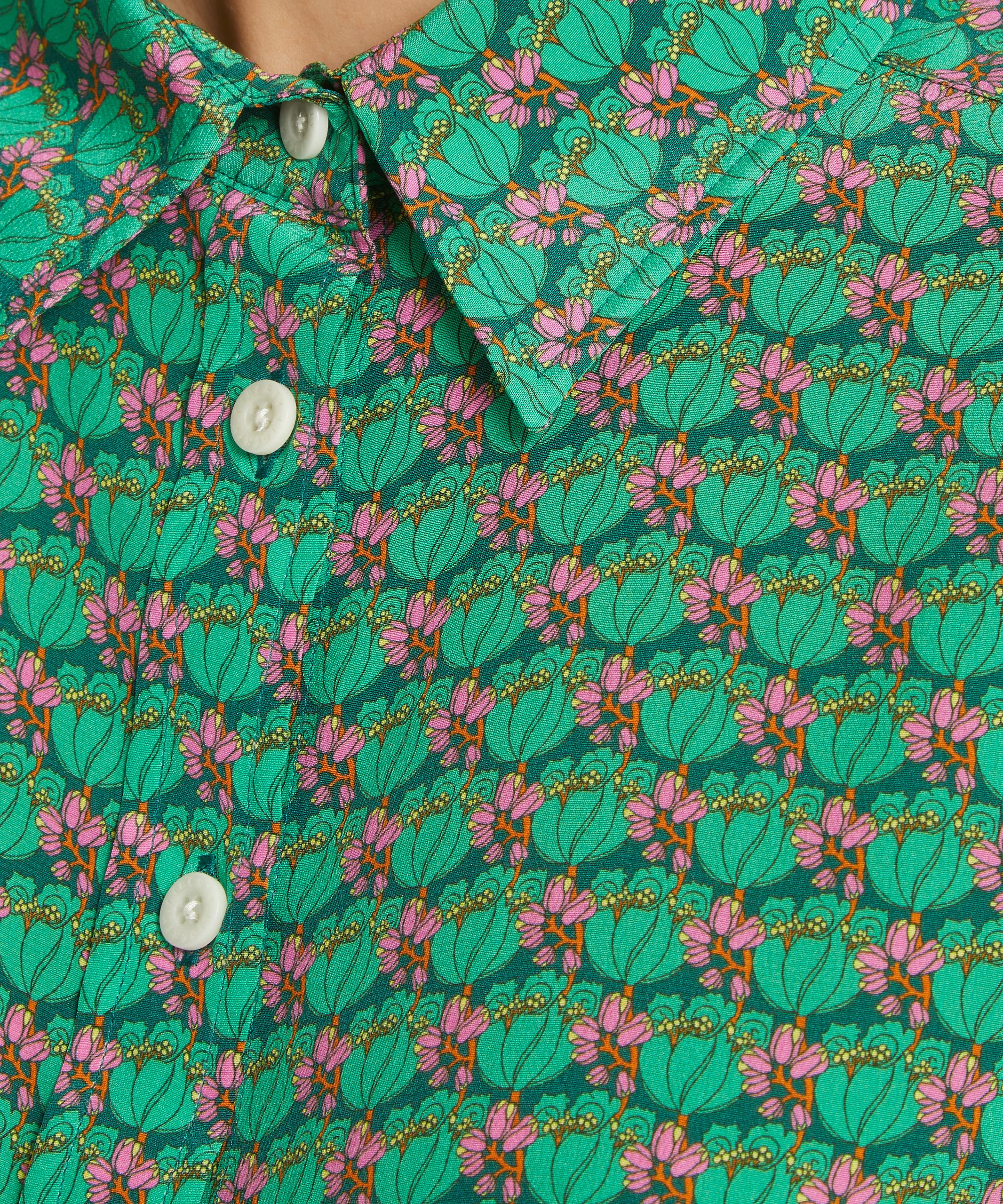 Liberty - Tudor Tulip Silk Crepe de Chine Relaxed Shirt image number 4