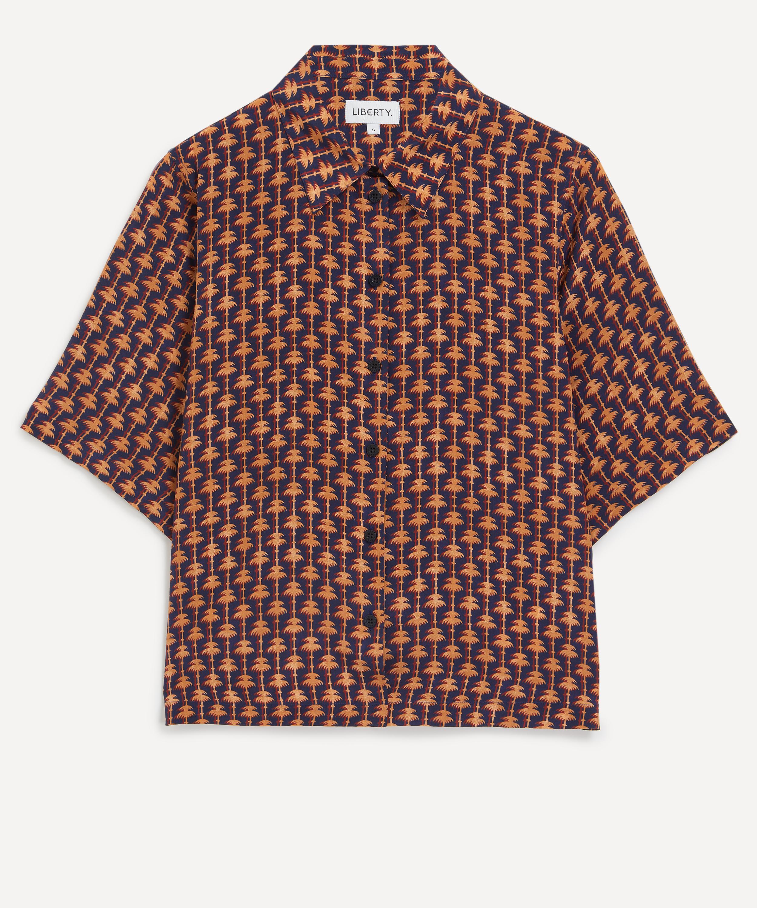 Liberty - Apollo’s Paradise Short-Sleeve Silk Crepe de Chine Shirt